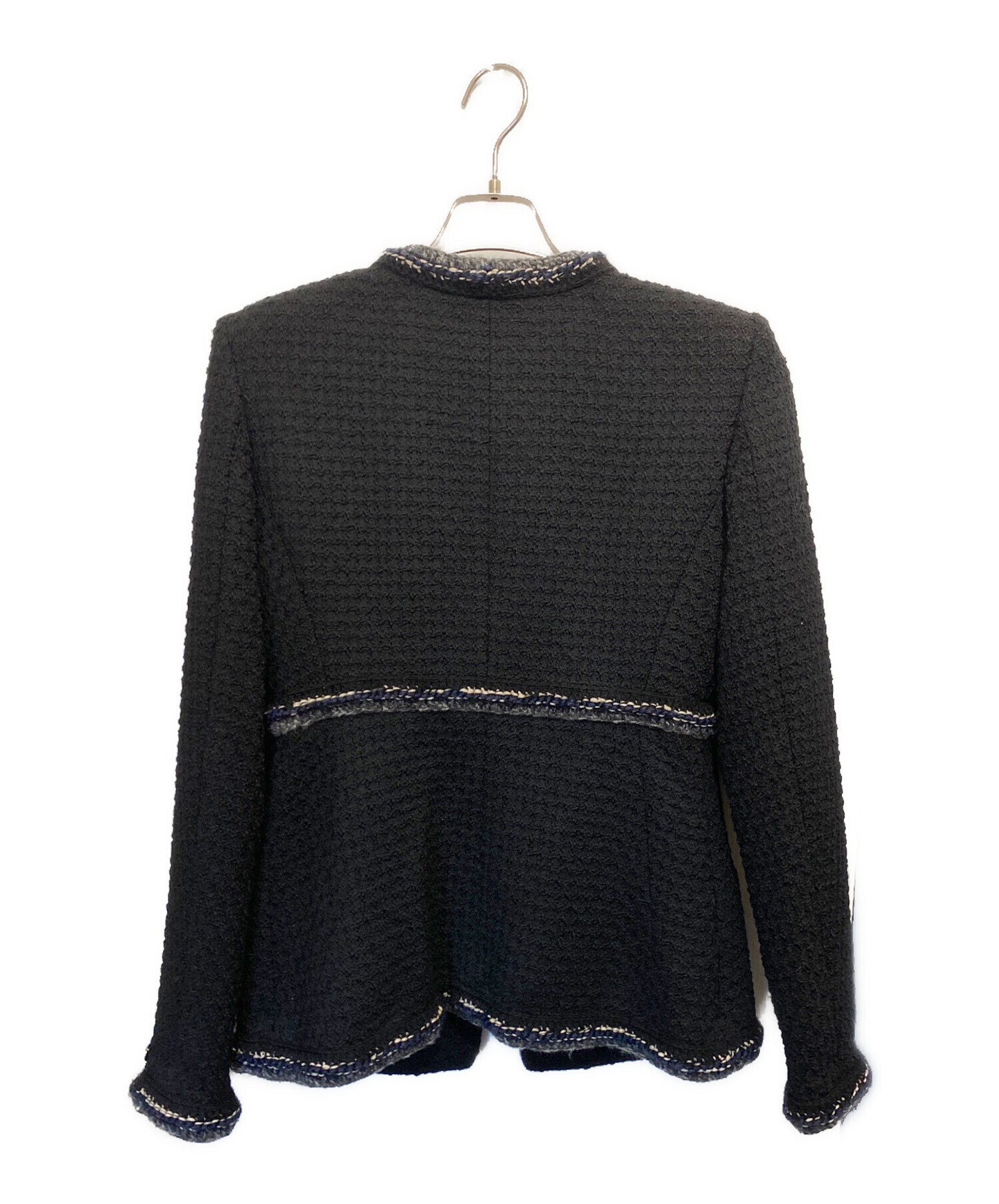 中古・古着通販】CHANEL (シャネル) ノーカラージャケット ブラック