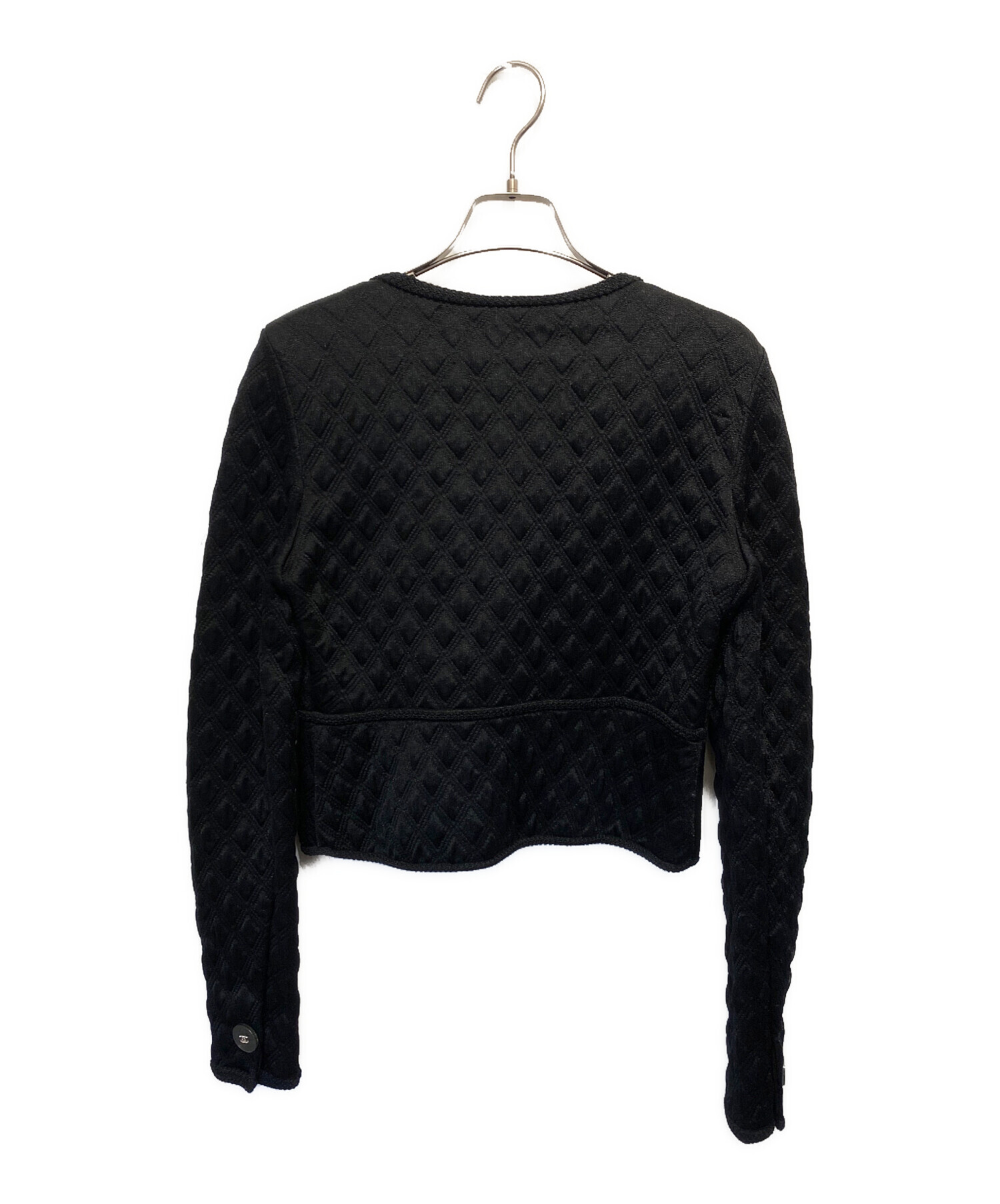 CHANEL BOUTIQUE ノーカラージャケット 38 中古・古着通販】CHANEL (シャネル) ノーカラージャケット ブラック