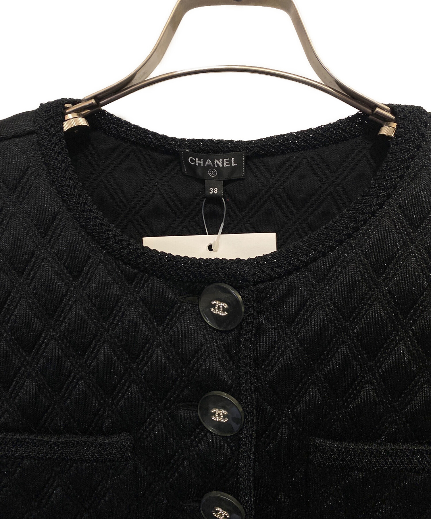 中古・古着通販】CHANEL (シャネル) ノーカラージャケット ブラック