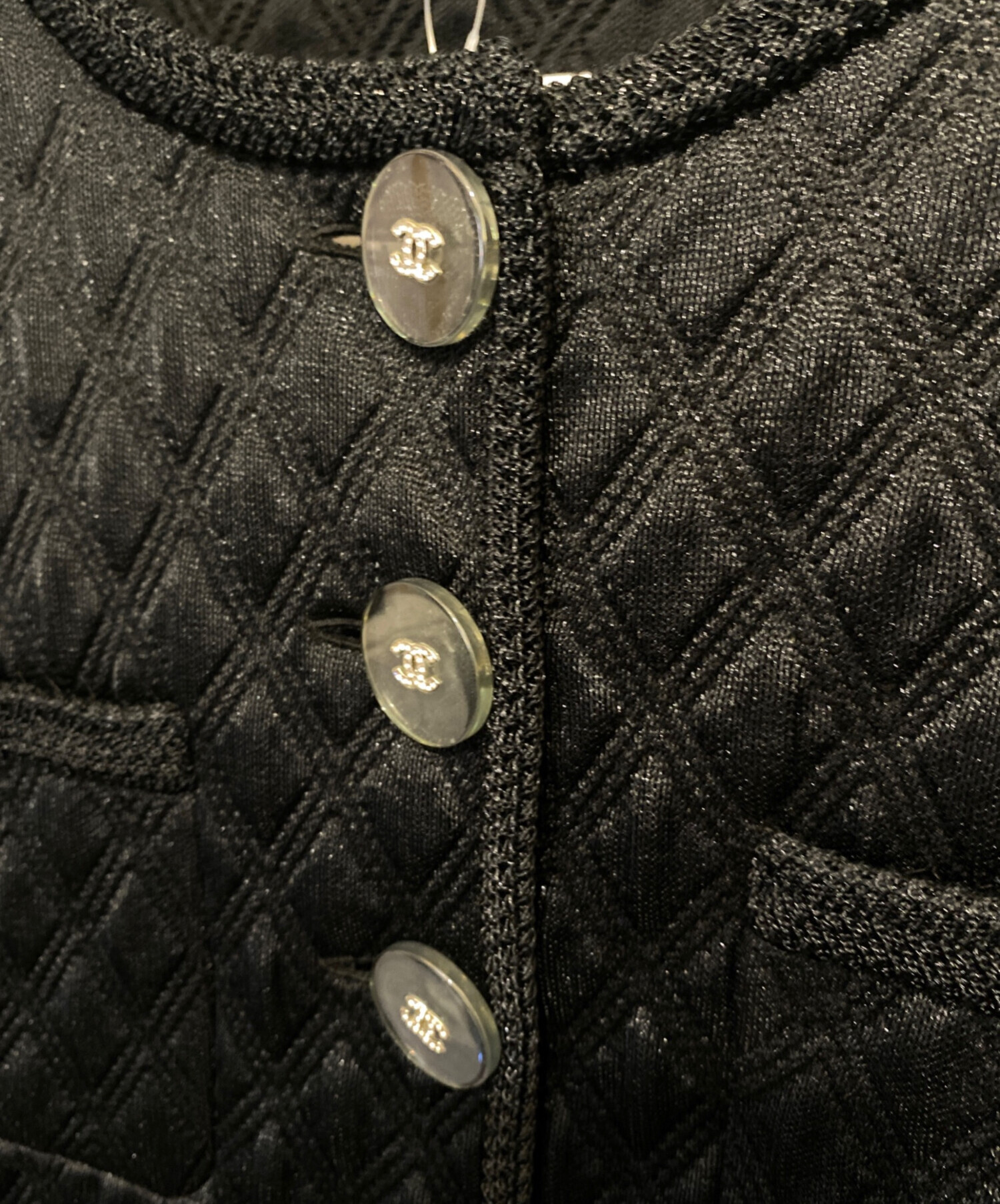 中古・古着通販】CHANEL (シャネル) ノーカラージャケット ブラック