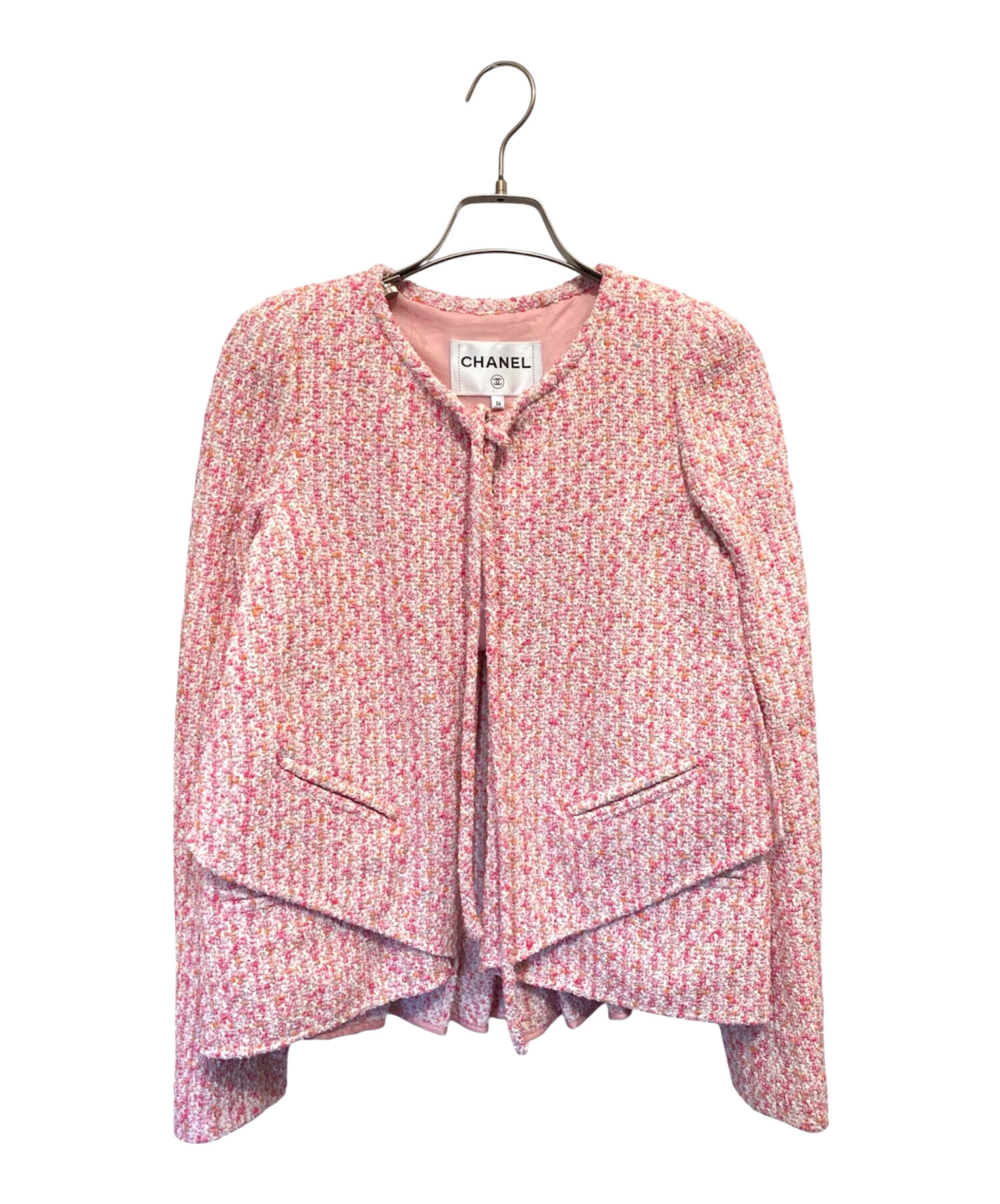 CHANEL ツイードジャケット 36 中古・古着通販】CHANEL (シャネル) コットンツイードジャケット