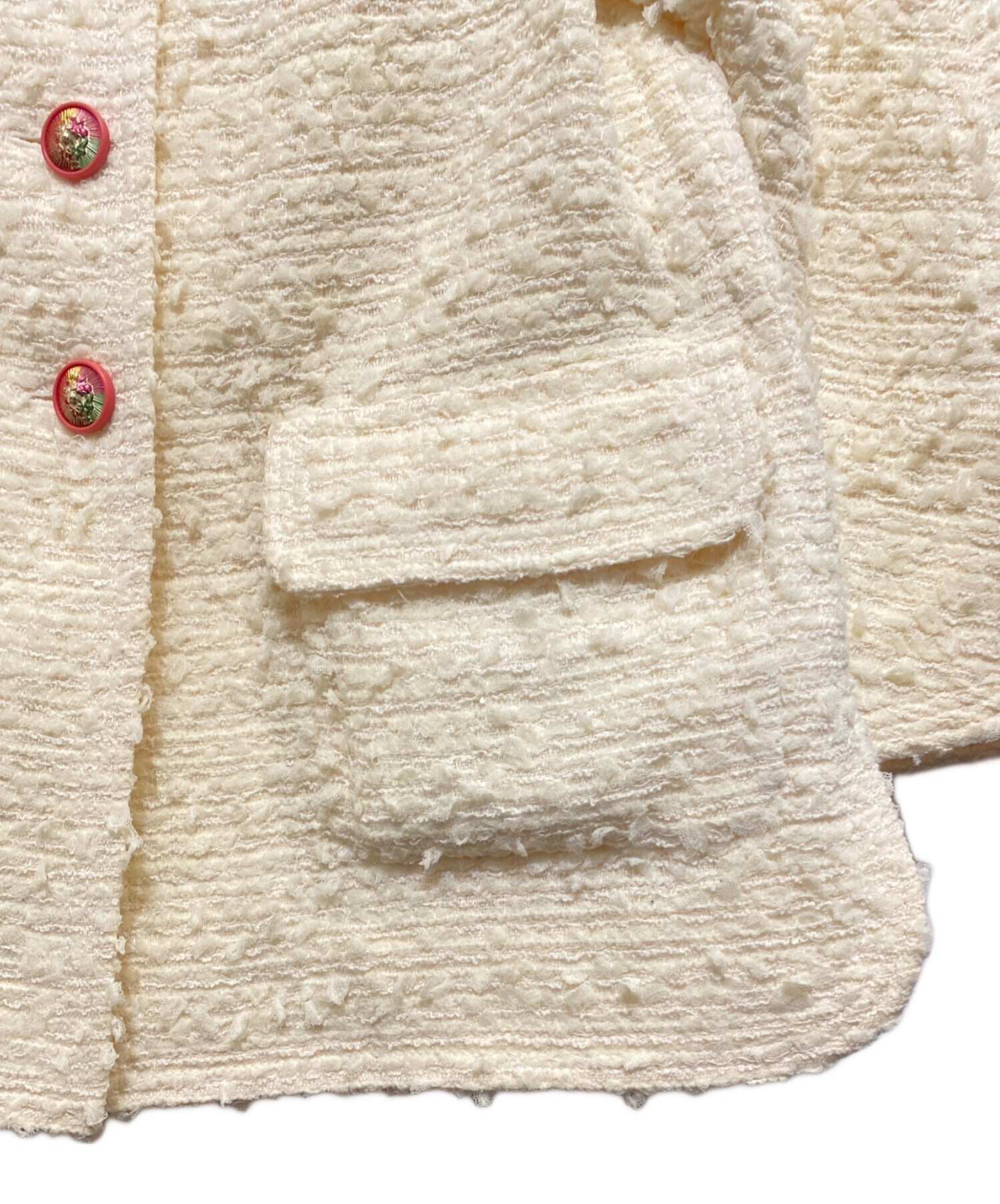 中古・古着通販】CHANEL (シャネル) ツイードジャケット アイボリー 中古・古着通販】CHANEL (シャネル) ツイードジャケット アイボリー
