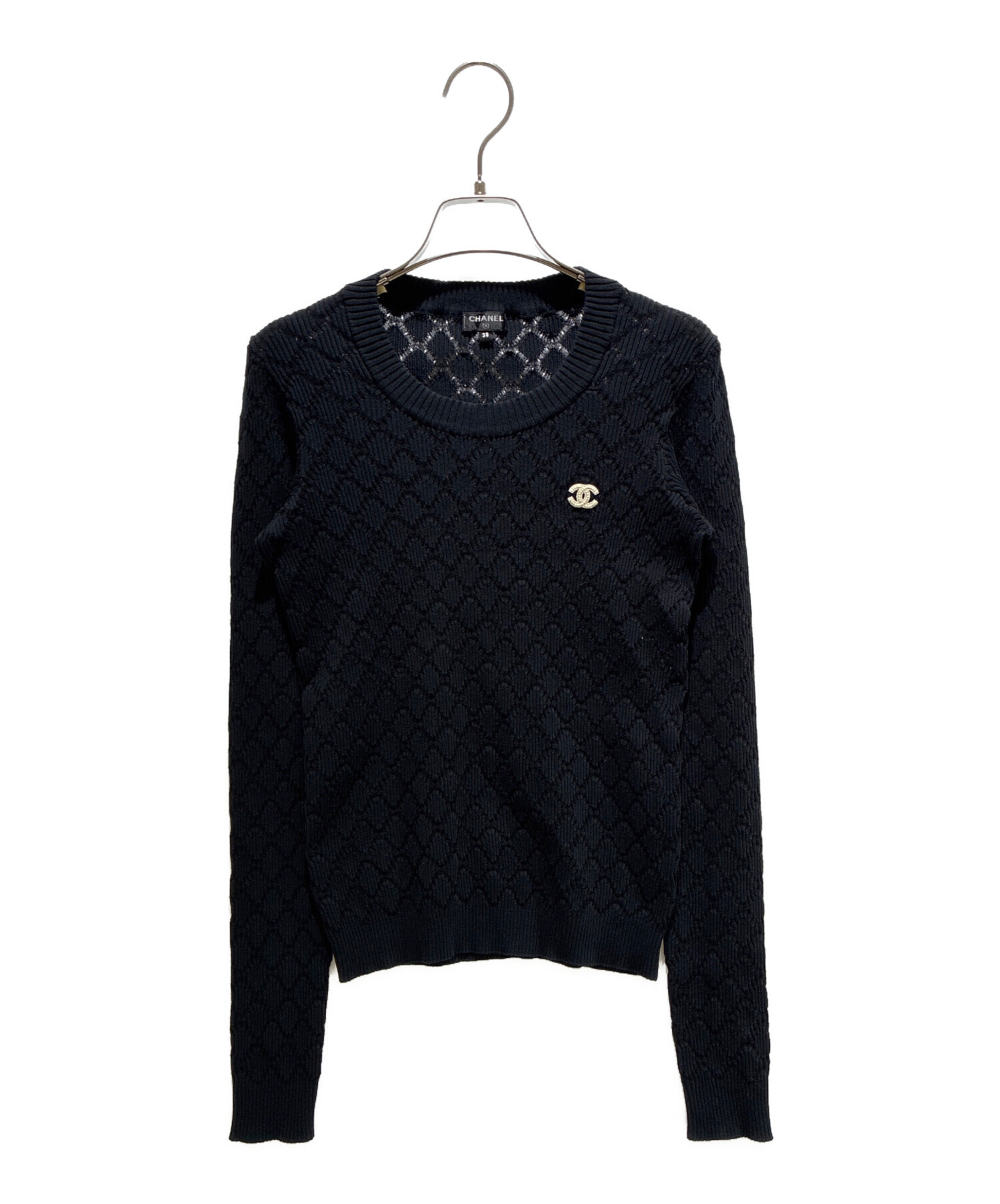 中古・古着通販】CHANEL (シャネル) ココワンポイントロゴニット