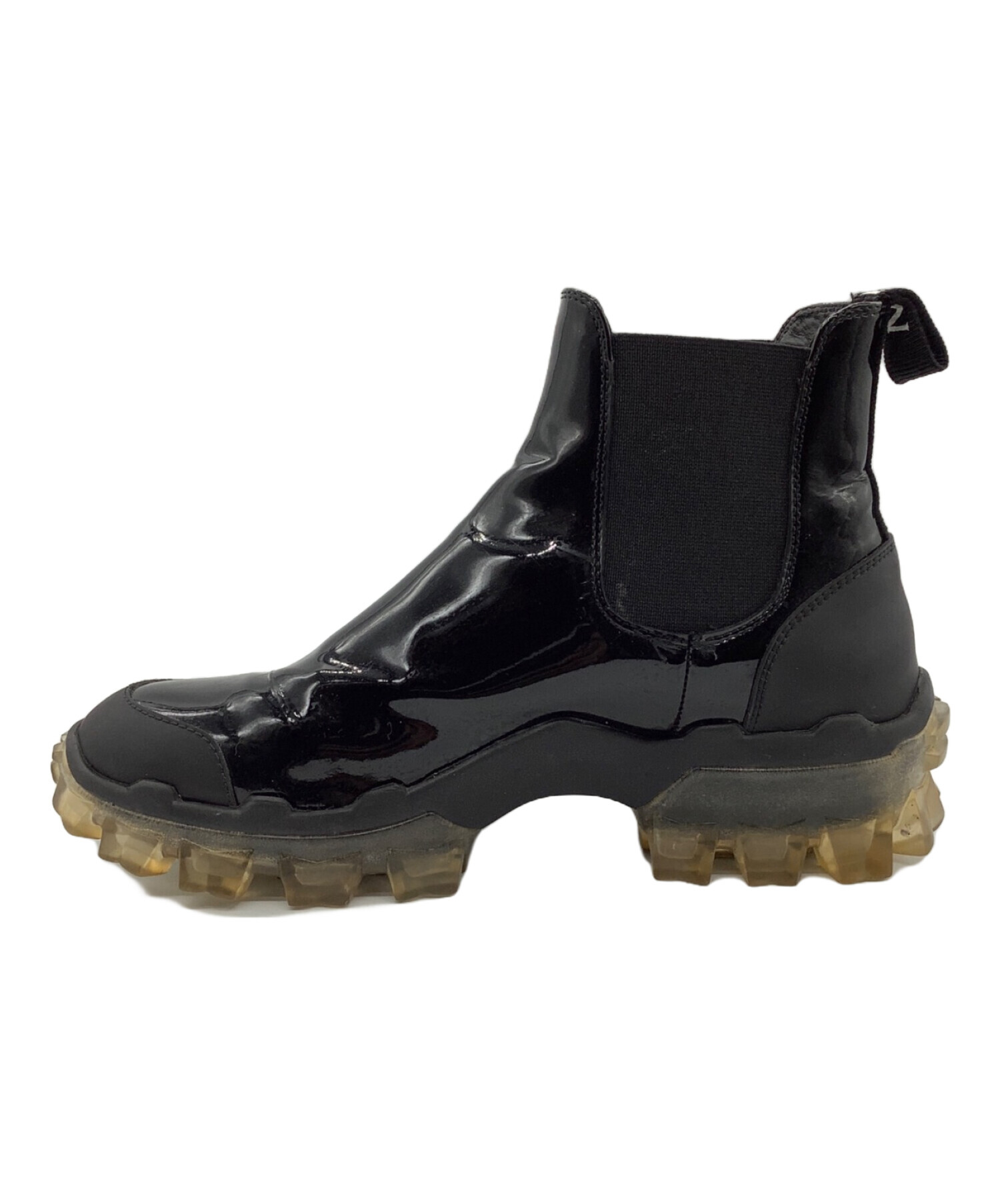 中古・古着通販】MONCLER (モンクレール) サイドゴアブーツ ブラック