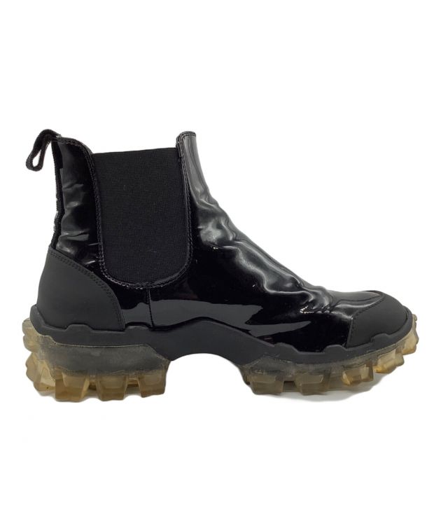 MONCLER ブラック サイドゴアブーツ 中古・古着通販】MONCLER (モンクレール) サイドゴアブーツ ブラック
