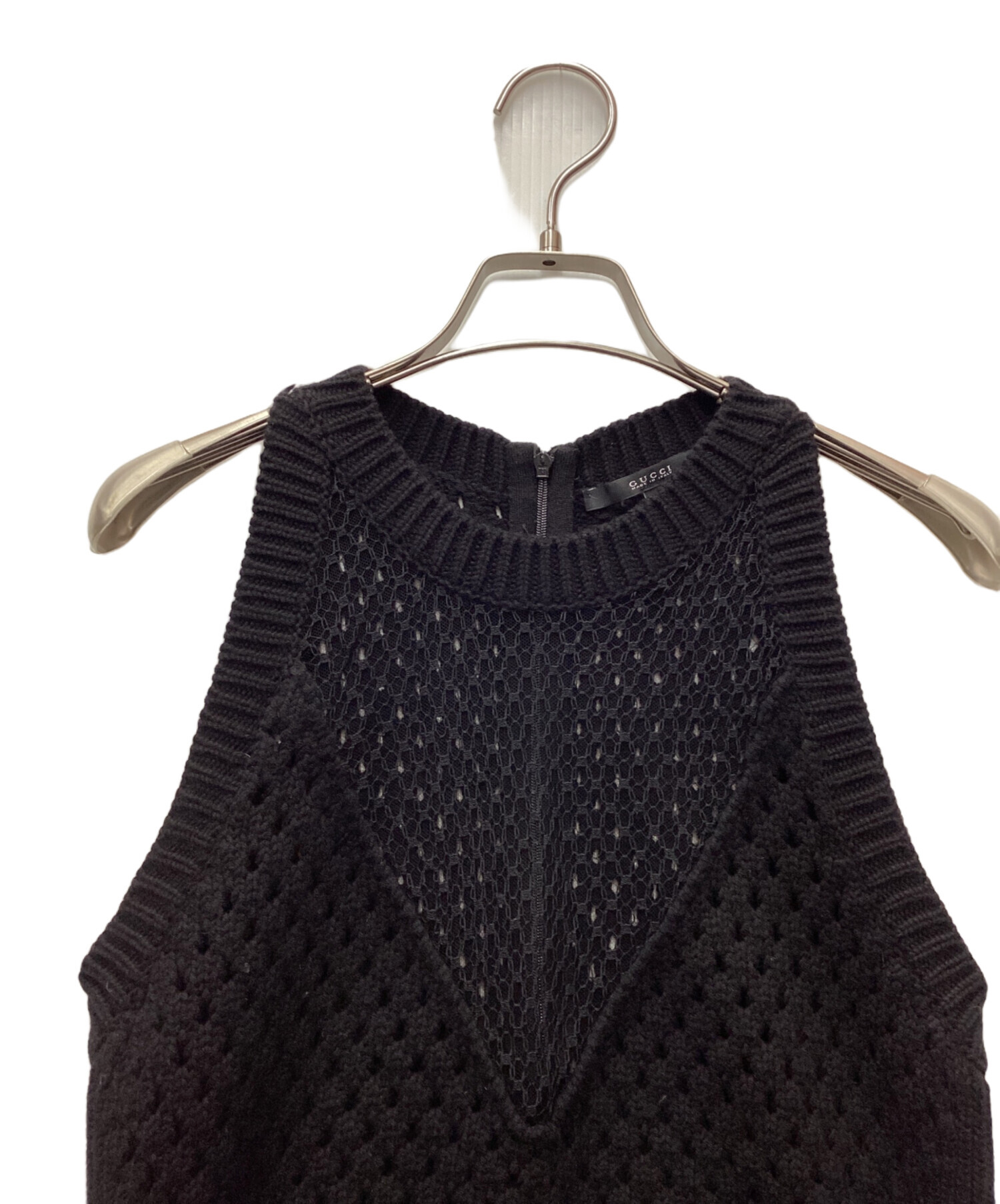 GUCCI黒ベスト 中古・古着通販】GUCCI (グッチ) ニットベスト ブラック サイズ:S