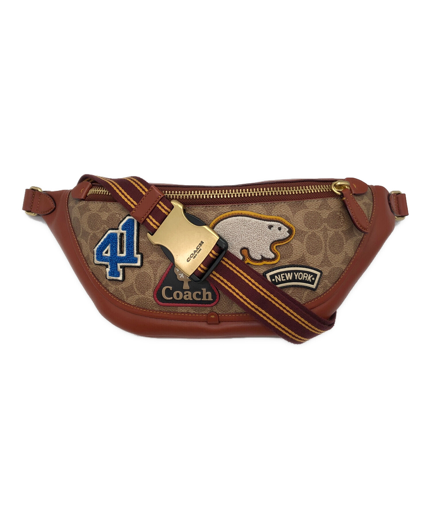 中古・古着通販】COACH (コーチ) リーグ ベルト バッグ シグネチャー 