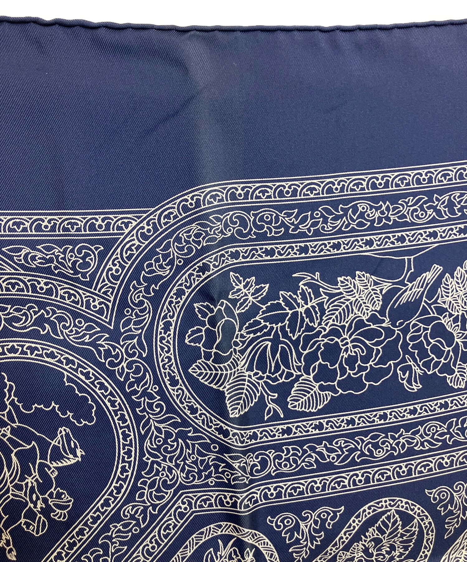 中古・古着通販】HERMES (エルメス) スカーフ ネイビー｜ブランド