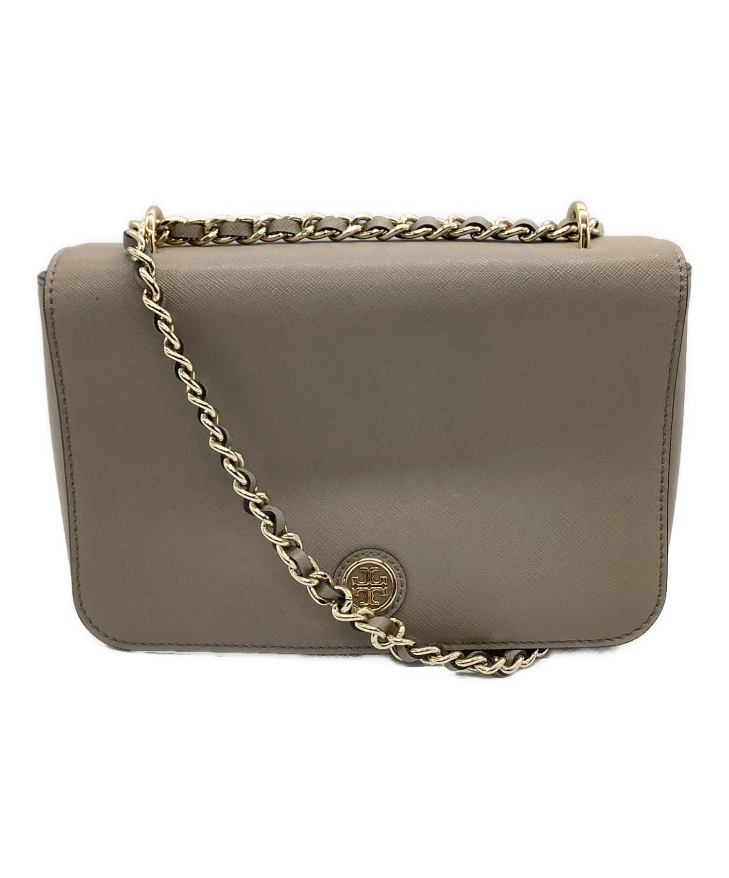 TORY BURCH(トリーバーチ) ショルダーバッグ - グレーベージュ チェーンショルダー レザー 中古・古着通販】TORY BURCH (トリーバーチ) チェーンバッグ ベージュ