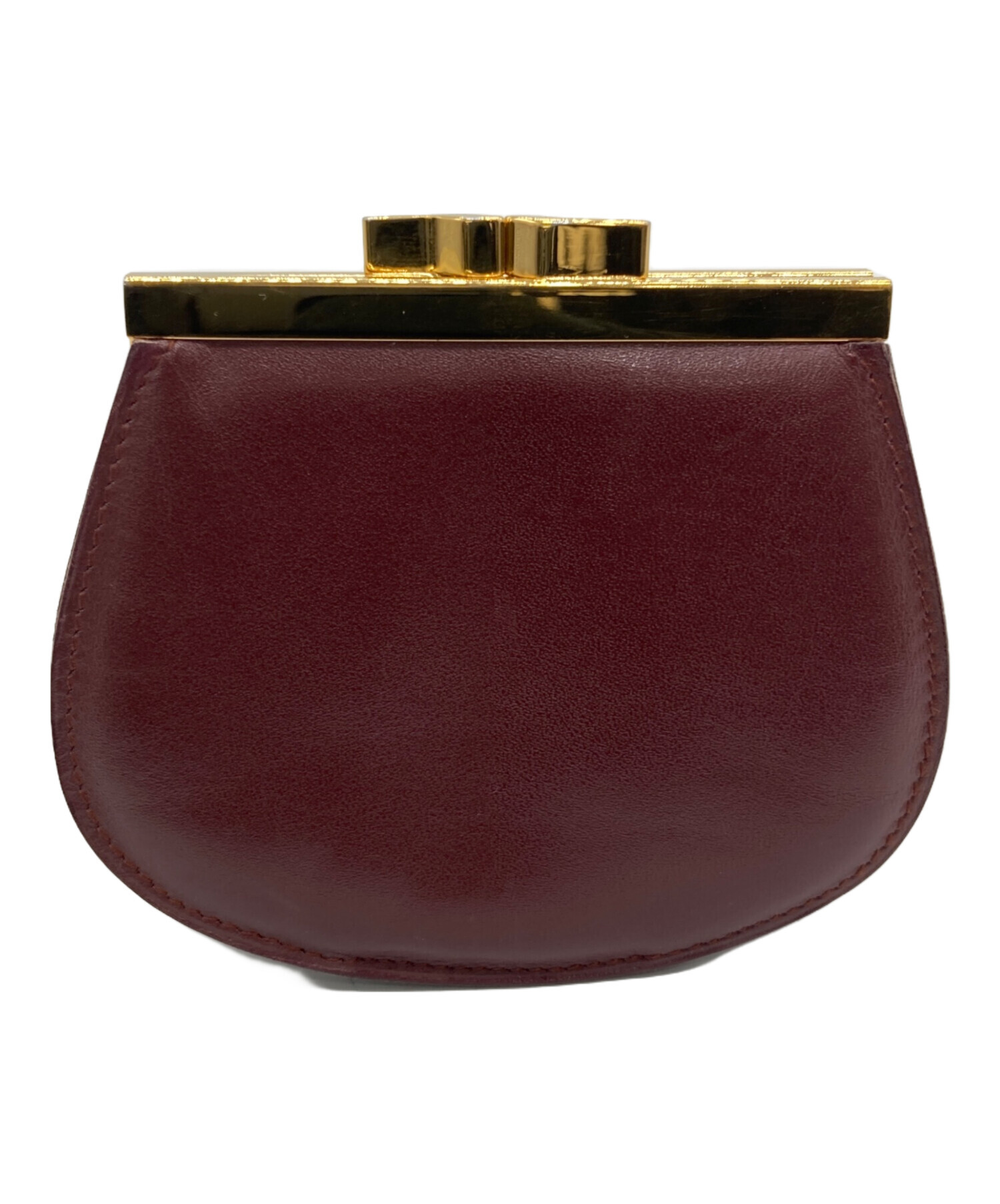 【未使用品】　Cartier　がま口ケース　【美品】 中古・古着通販】Cartier (カルティエ) ガマ口コインケース ボルドー