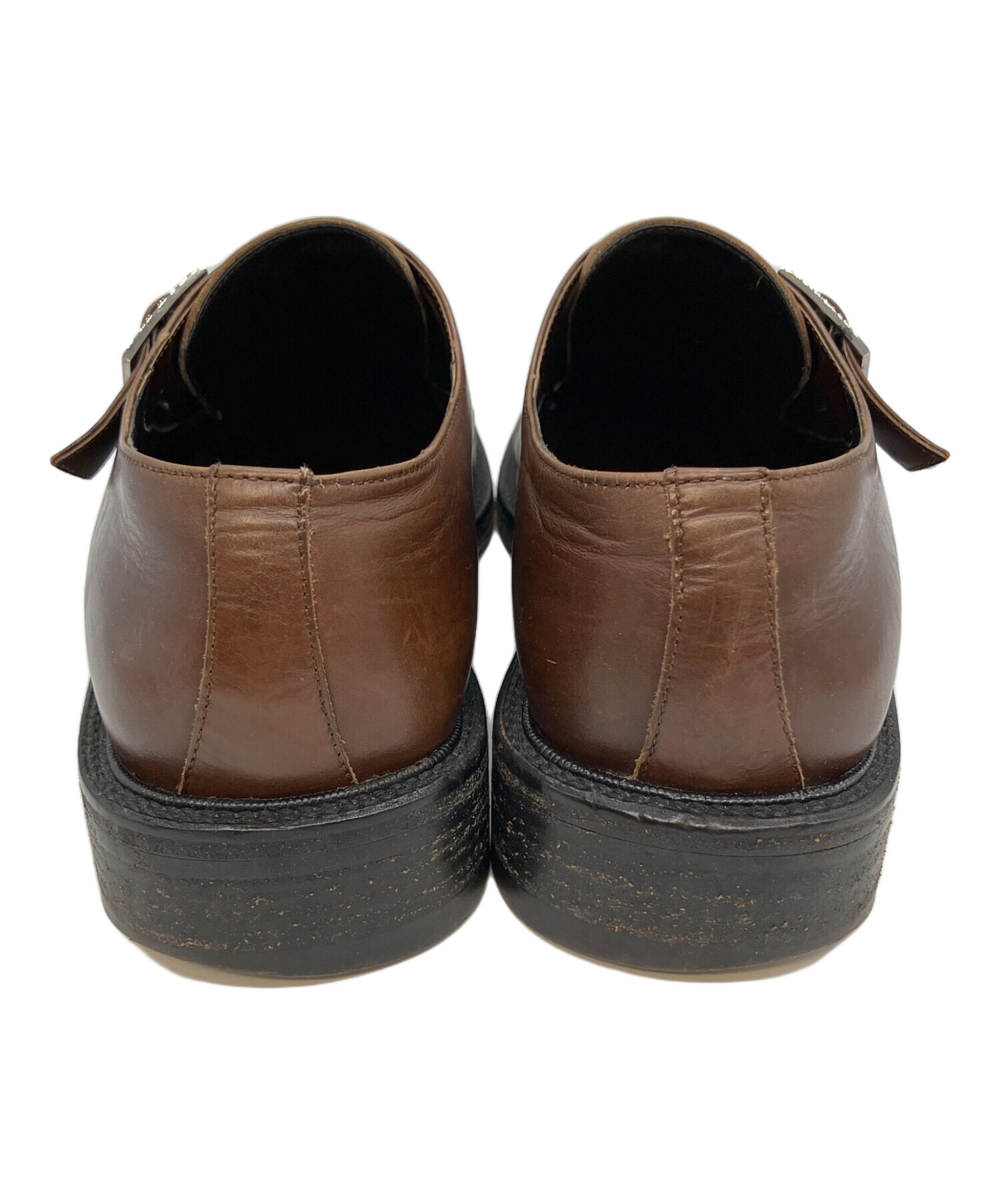 GUCCI ブラウンレザーオープントゥパンプス 中古・古着通販】GUCCI (グッチ) レザーシューズ ブラウン サイズ:SIZE