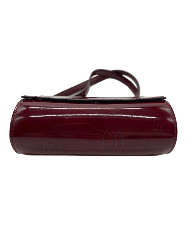 M08/051 Cartier カルティエ ポーチ ボルドー MUST DE CARTIER カルティエ ポーチ マストライン ボルドー レザー