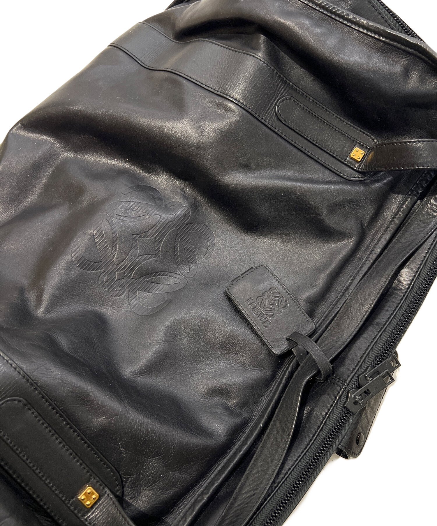 中古・古着通販】LOEWE (ロエベ) ボストンバッグ/アナグラム ブラック