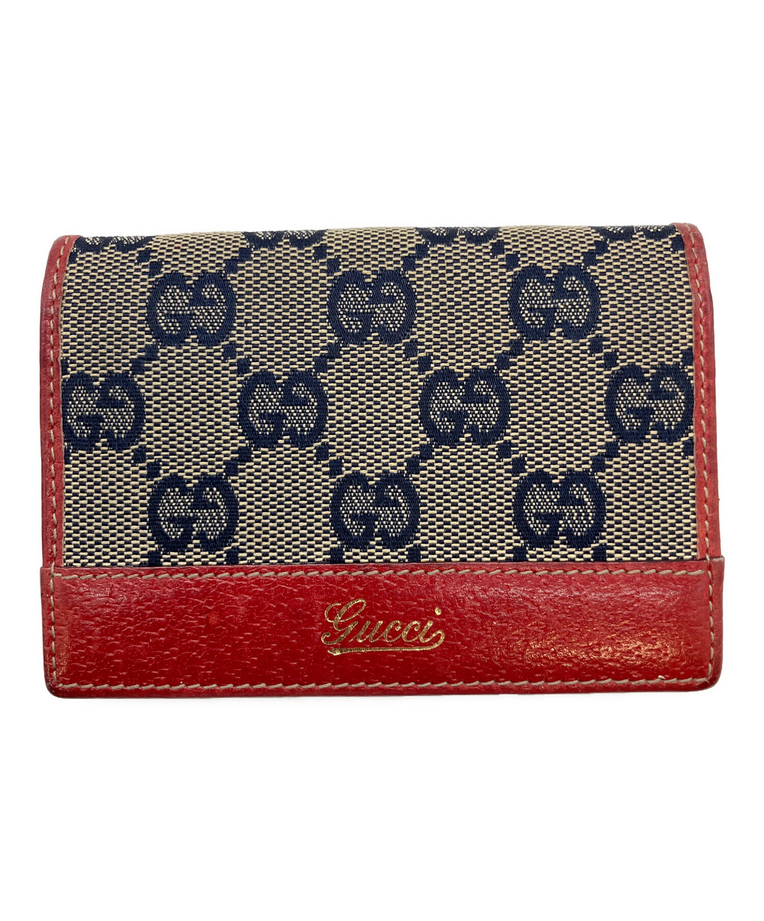 中古・古着通販】GUCCI (グッチ) GGキャンバス 名刺入れ ネイビー