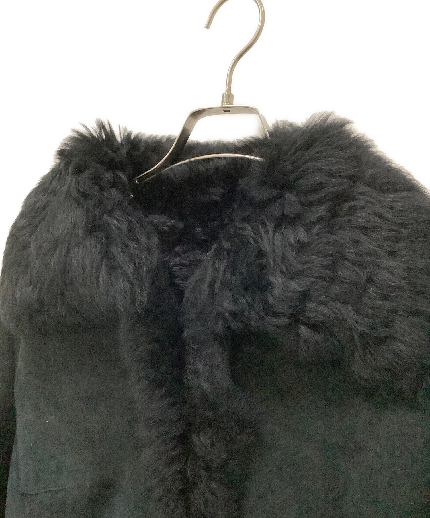 エポカザショップ★ブラックファー★コート 中古・古着通販】EPOCA (エポカ) レザーコート ブラック サイズ:40