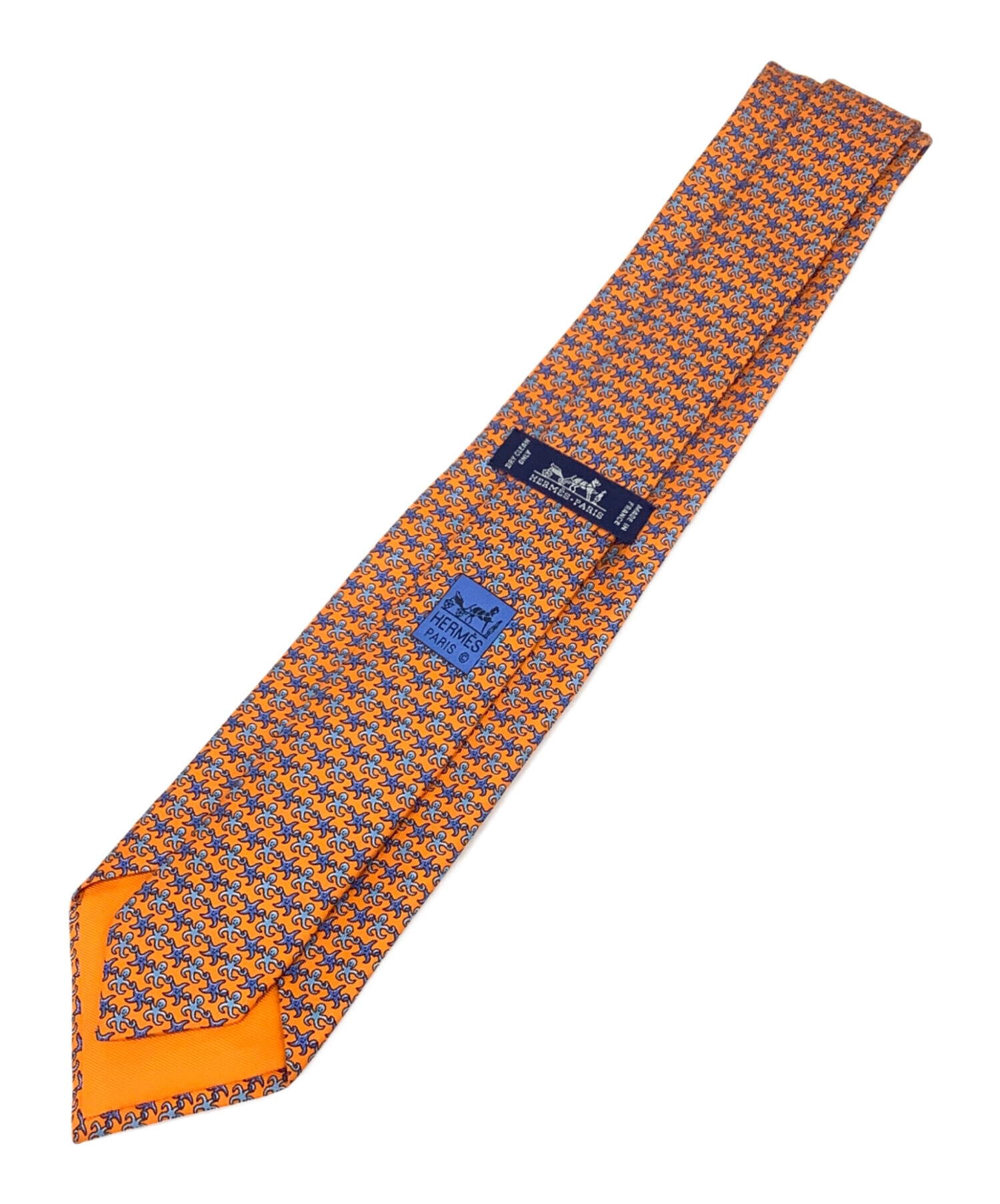 中古・古着通販】HERMES (エルメス) シルクネクタイ オレンジ サイズ