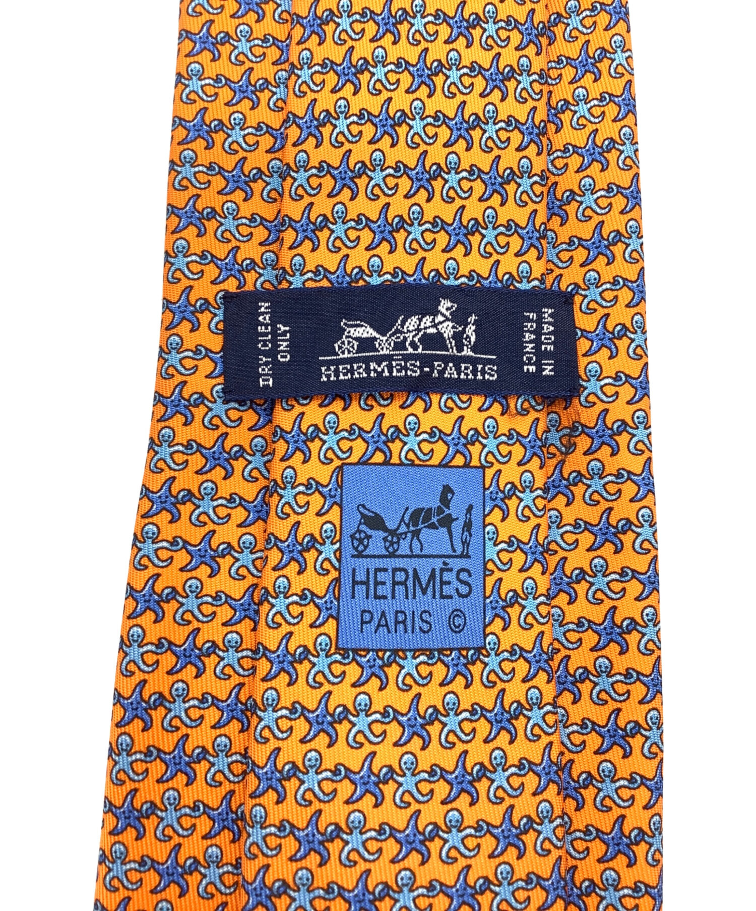 中古・古着通販】HERMES (エルメス) シルクネクタイ オレンジ サイズ