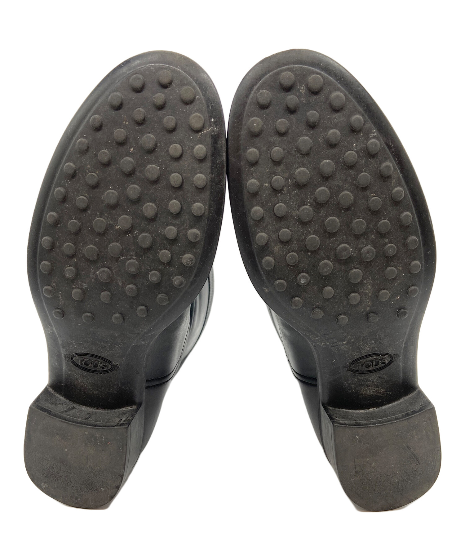 細かいスレあり TOD‘S ショートブーツ 37 1/2 中古・古着通販】TOD'S (トッズ) レザーブーツ ブラック サイズ:35 1/2