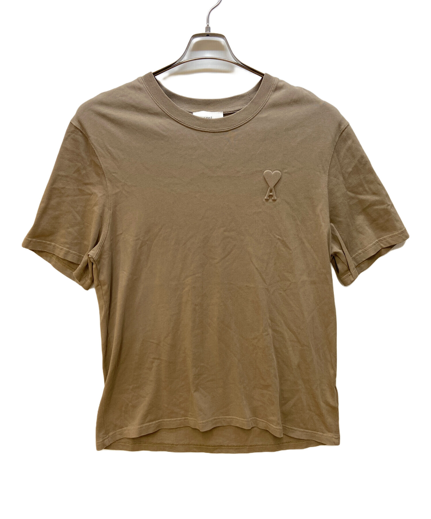 【美品】アミパリス　Tシャツ　ベージュ　S カットソー　半袖 中古・古着通販】AMI PARIS (アミ パリス) 半袖カットソー ベージュ