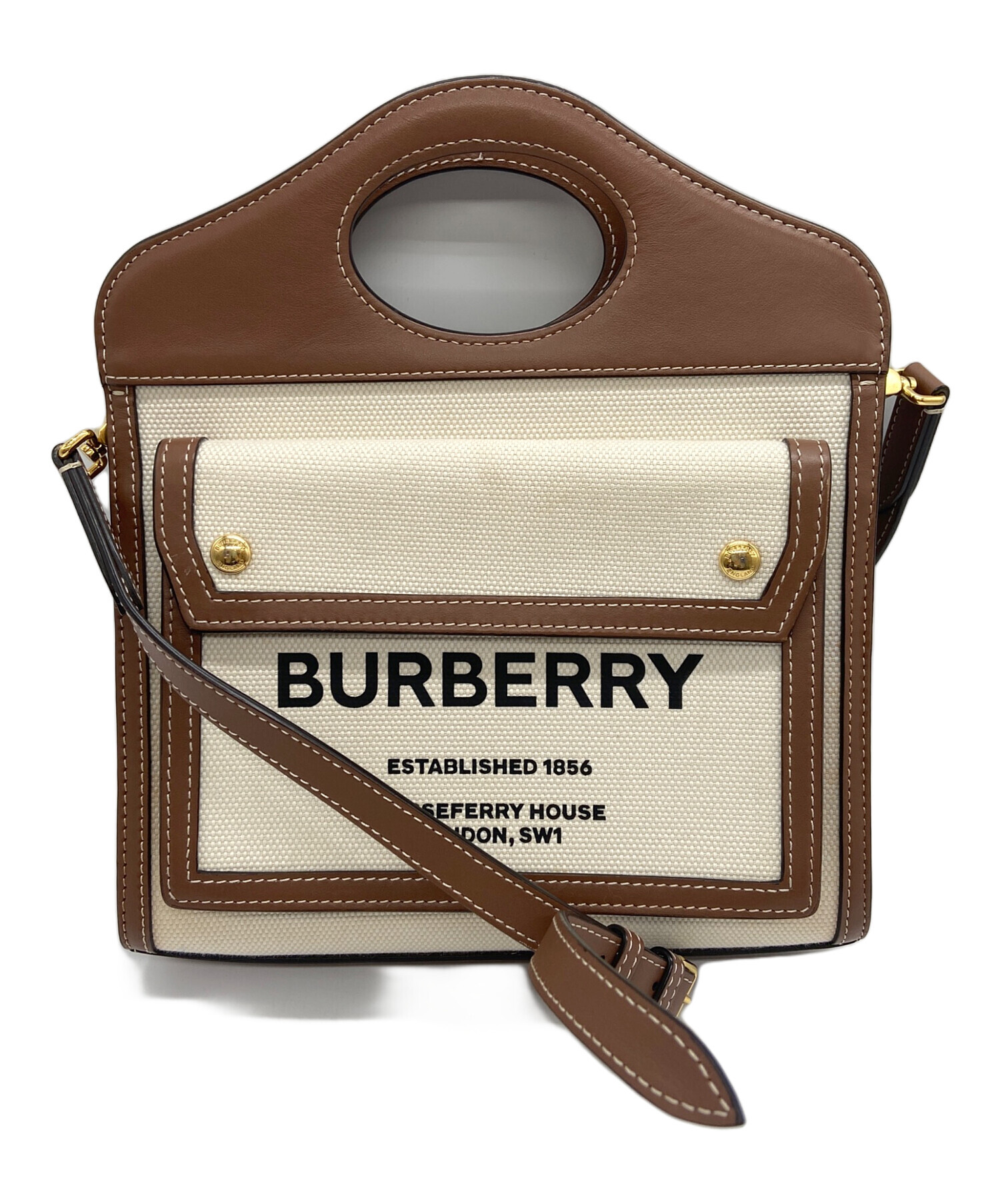 中古・古着通販】BURBERRY (バーバリー) ミニポケットバッグ ホワイト