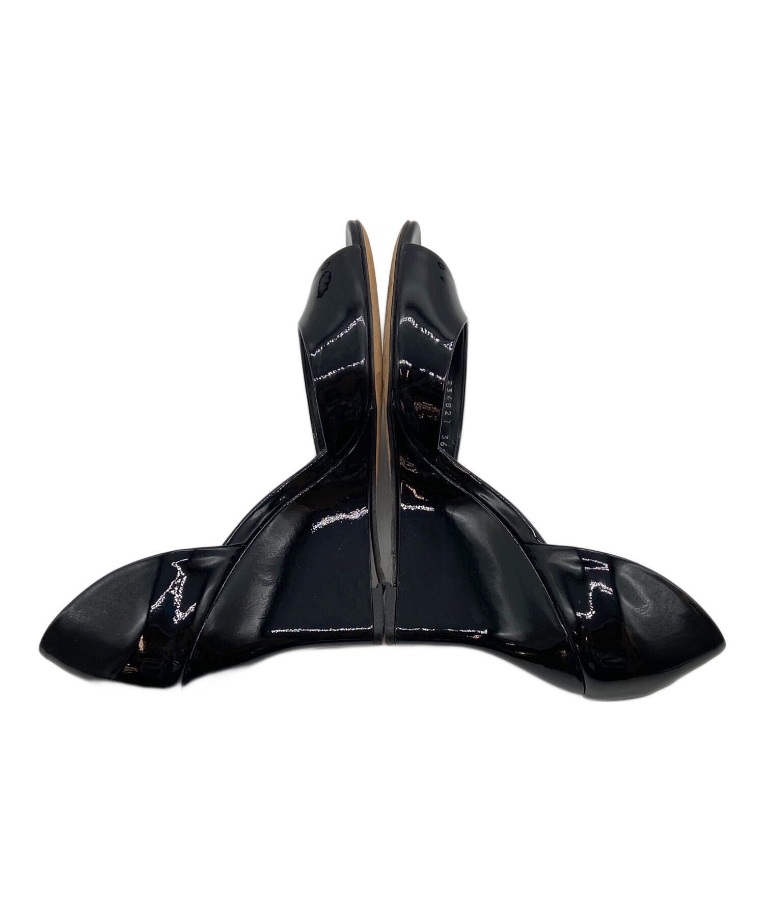 中古・古着通販】GUCCI (グッチ) エナメルオープントゥーパンプス