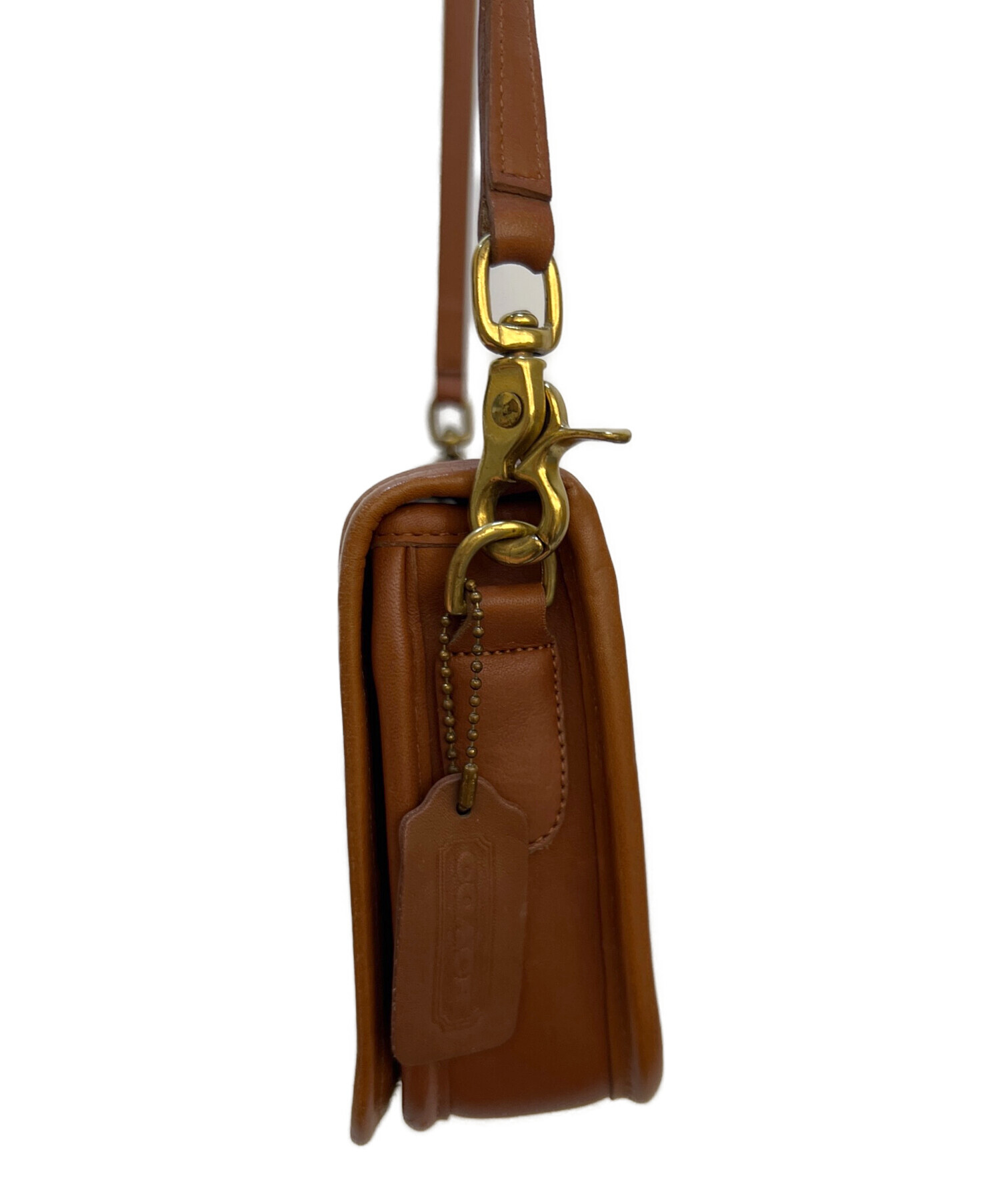 OLD COACH コーチ　ブラウンレザーショルダーバッグ 中古・古着通販】COACH (コーチ) レザーショルダーバッグ/OLD COACH