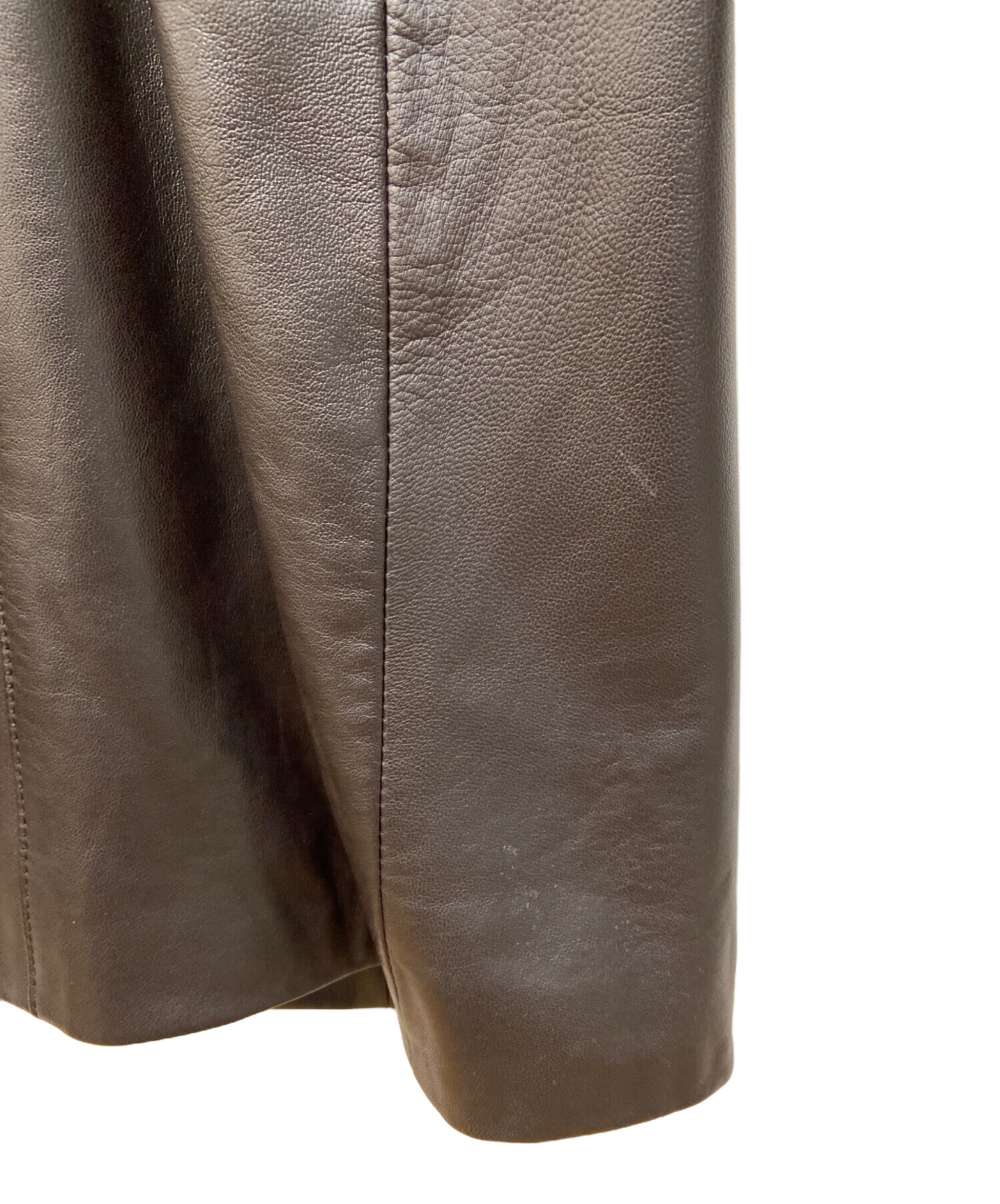 中古・古着通販】BALMAIN (バルマン) レザージャケット ブラウン
