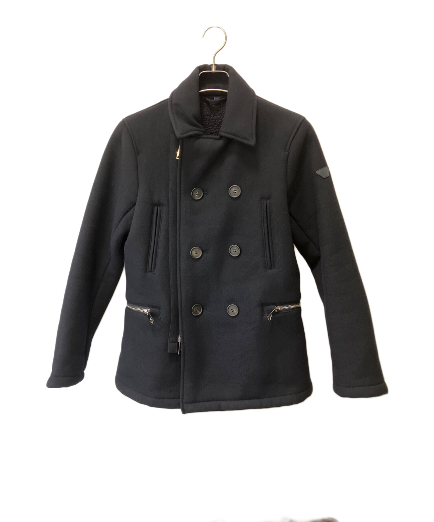 中古・古着通販】ARMANI JEANS (アルマーニジーンズ) Pコート ブラック