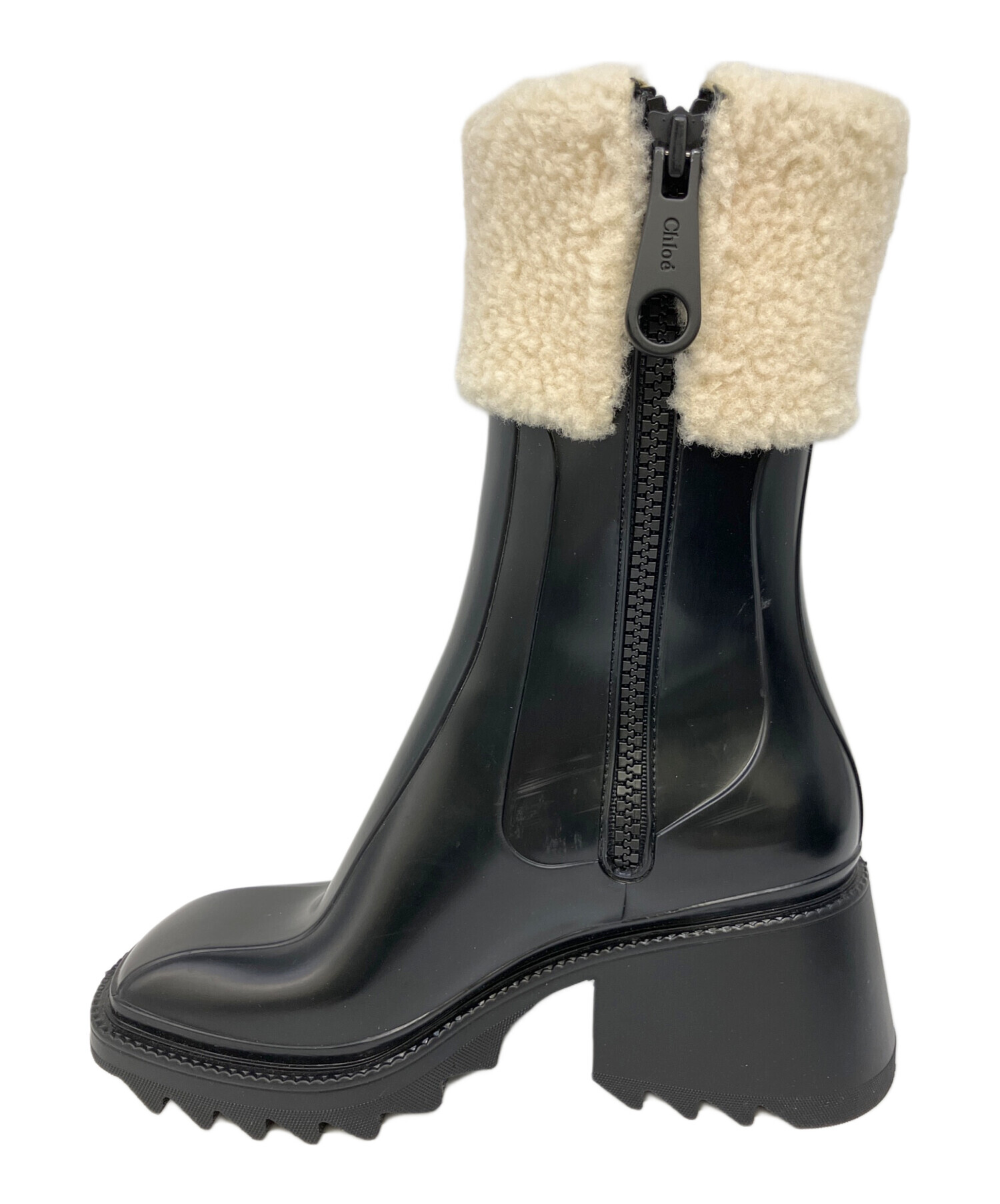(美品)chloe レインブーツ黒サイズ25 中古・古着通販】Chloe (クロエ) レインブーツ ブラック サイズ:37