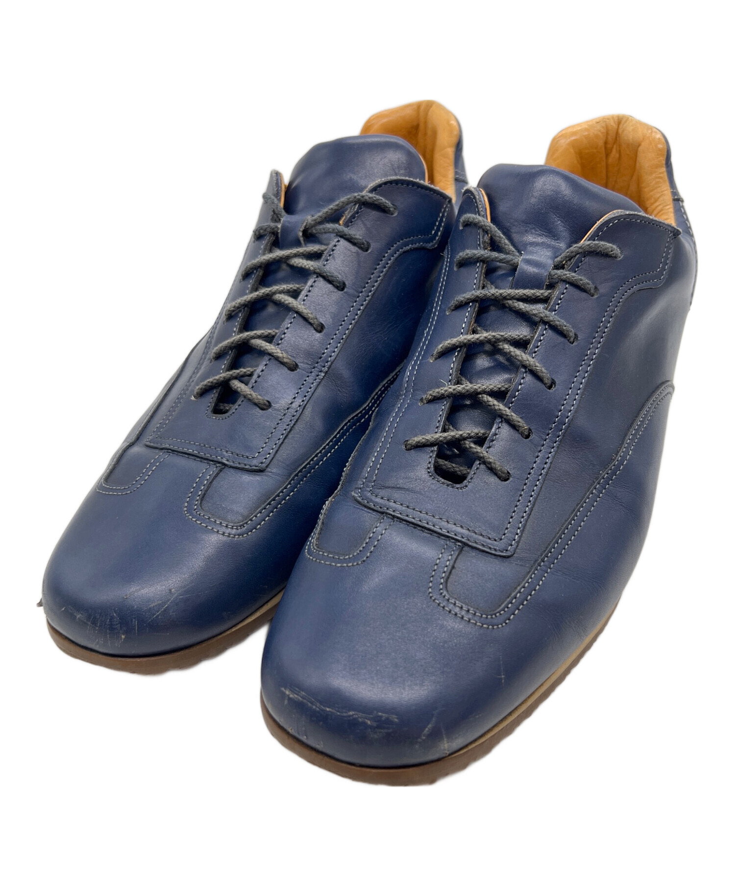 未使用　サントーニ　ネイビー レザー ドレスシューズ 中古・古着通販】Santoni (サントーニ) レザーシューズ ブルー サイズ