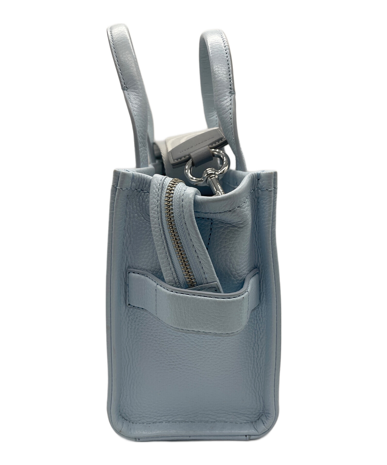 マークジェイコブス レザートートバッグ スモール ショルダーバッグ grey 中古・古着通販】MARC JACOBS (マークジェイコブス) ザレザートート