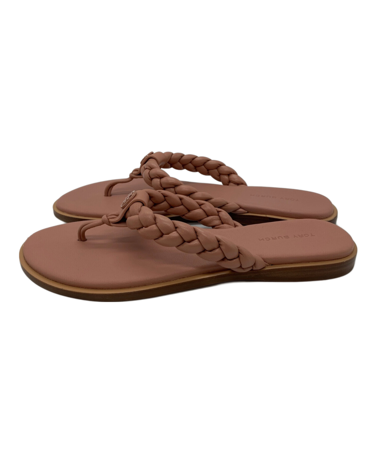 美品 Tory Burch トリーバーチ レザーサンダル ピンクベージュ トング 中古・古着通販】TORY BURCH (トリーバーチ) BRAIDED BENTON トング