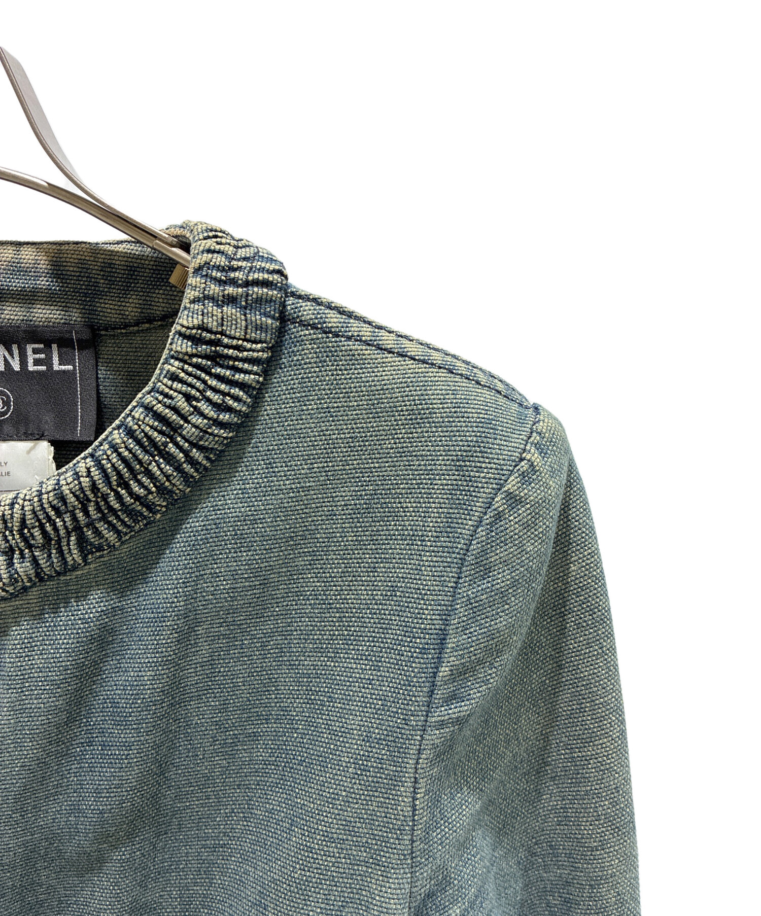 中古・古着通販】CHANEL (シャネル) ノーカラーデニムジャケット