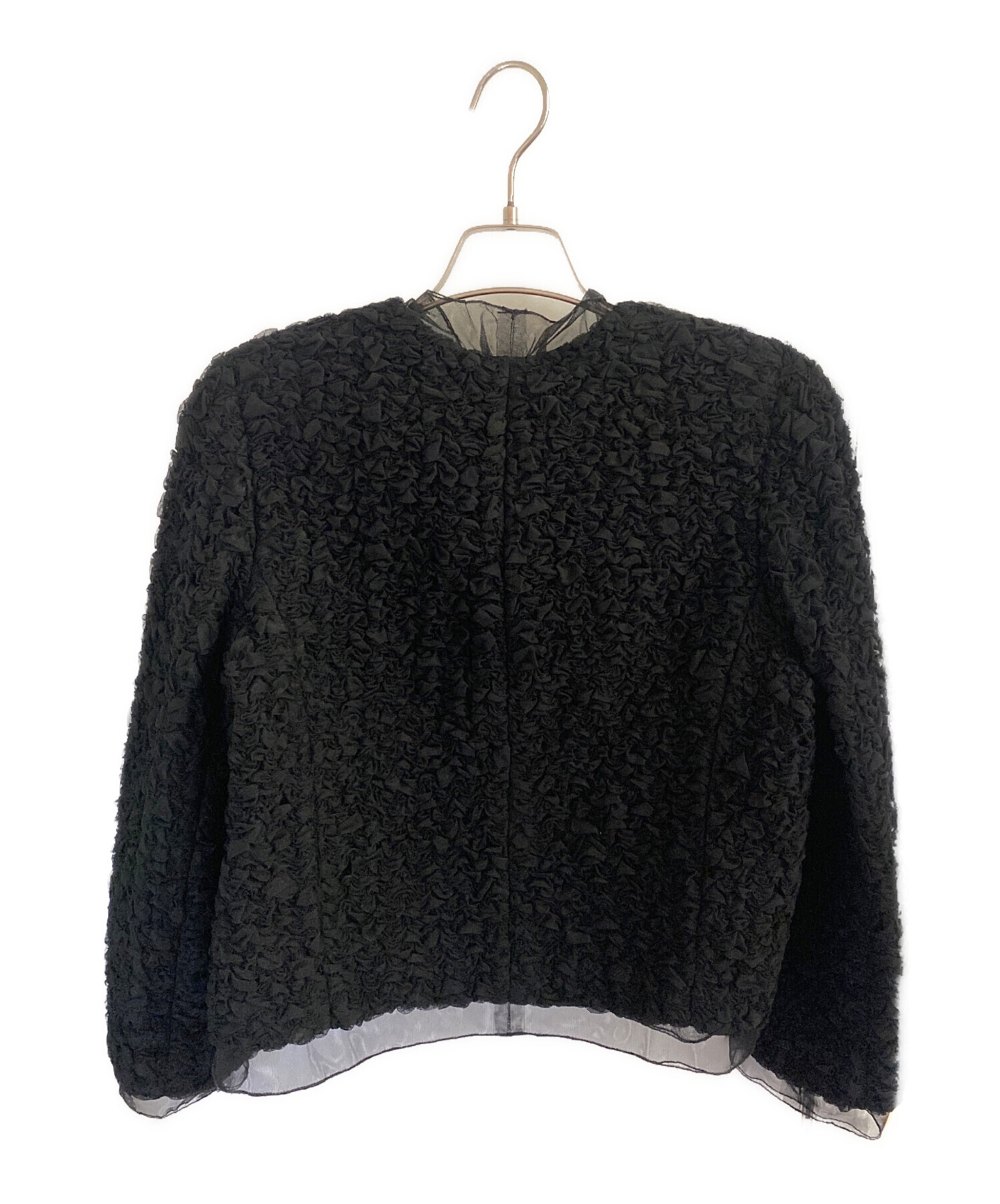 中古・古着通販】CHANEL (シャネル) ノーカラージャケット ブラック 
