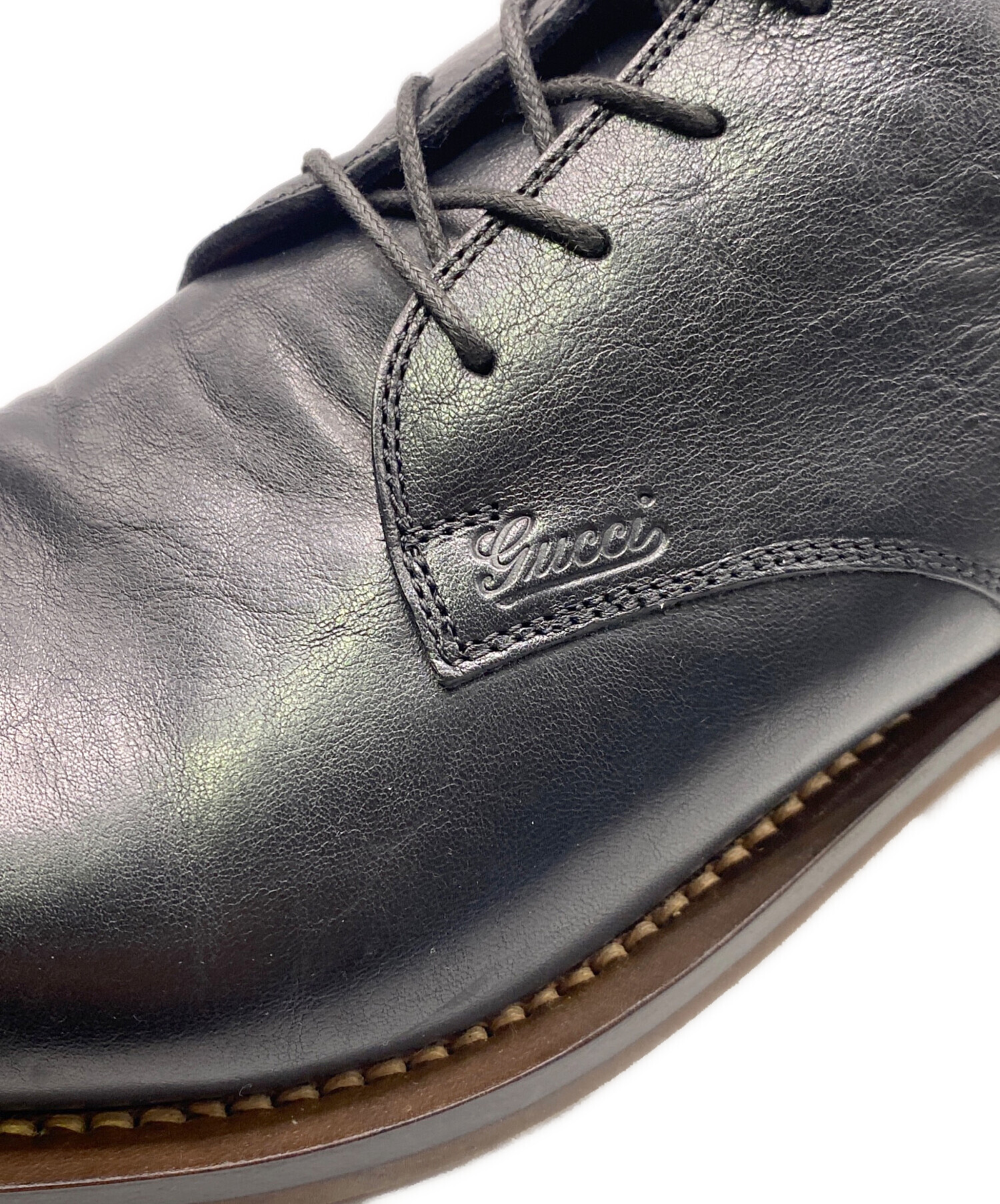 GUCCI グッチ レースアップ レザー ブーツ ヴィンテージ 中古・古着通販】GUCCI (グッチ) レースアップシューズ ブラック