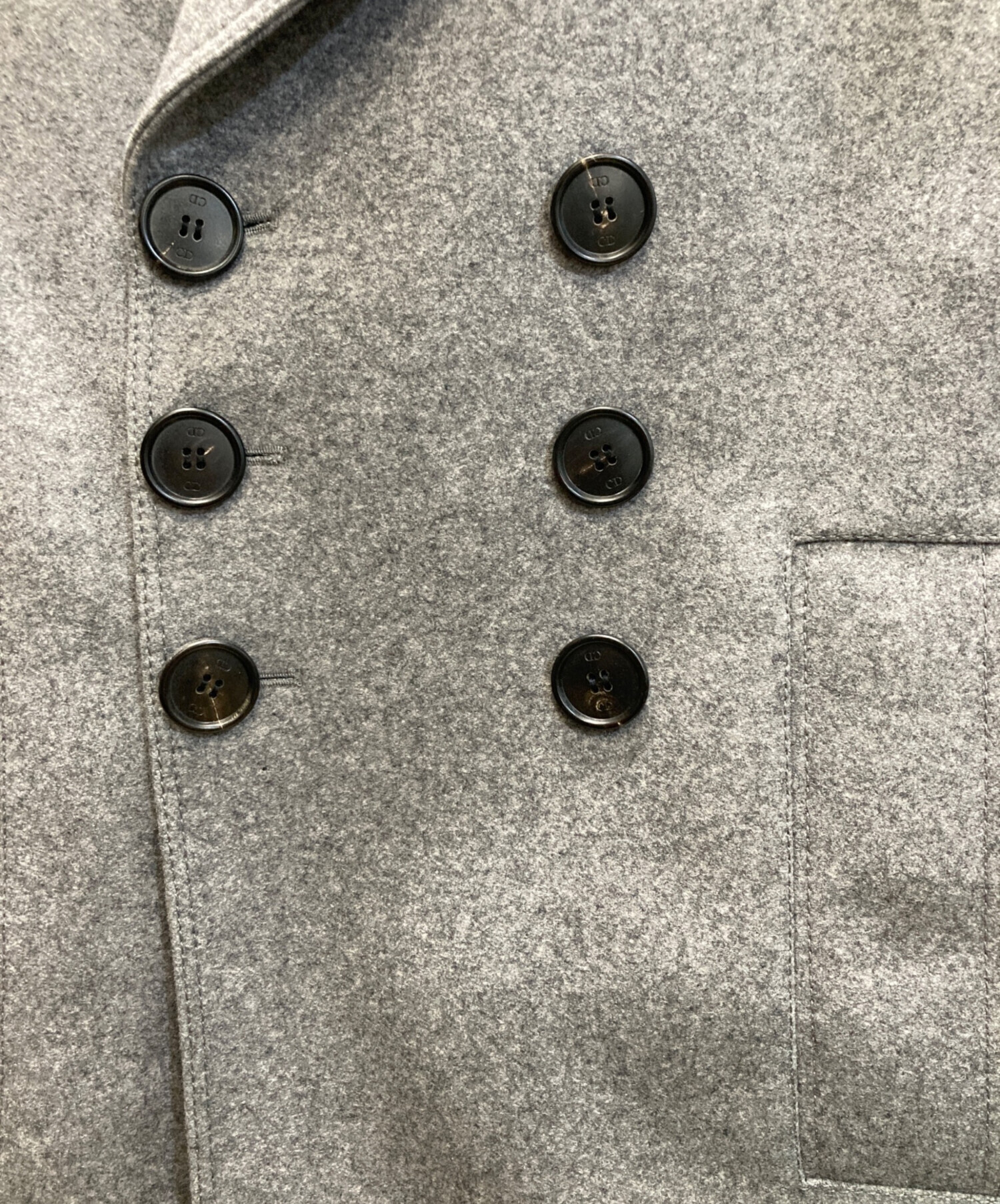 中古・古着通販】DIOR HOMME (ディオール オム) Pコート ライトグレー