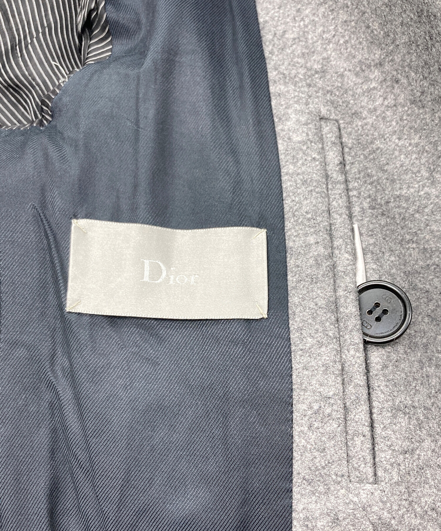 中古・古着通販】DIOR HOMME (ディオール オム) Pコート ライトグレー