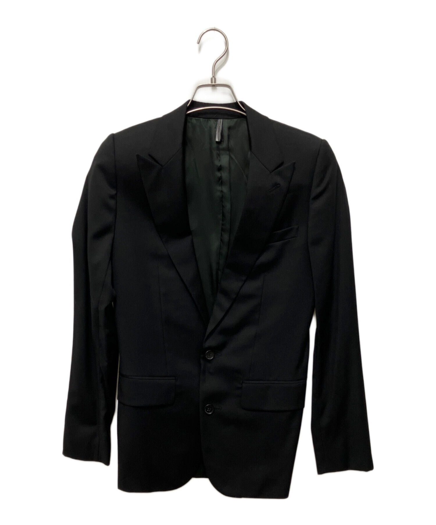 Dior homme05エディキムタク　ブラックサテンピークドラペルジャケット 中古・古着通販】Dior (ディオール) ピークドラペルジャケット
