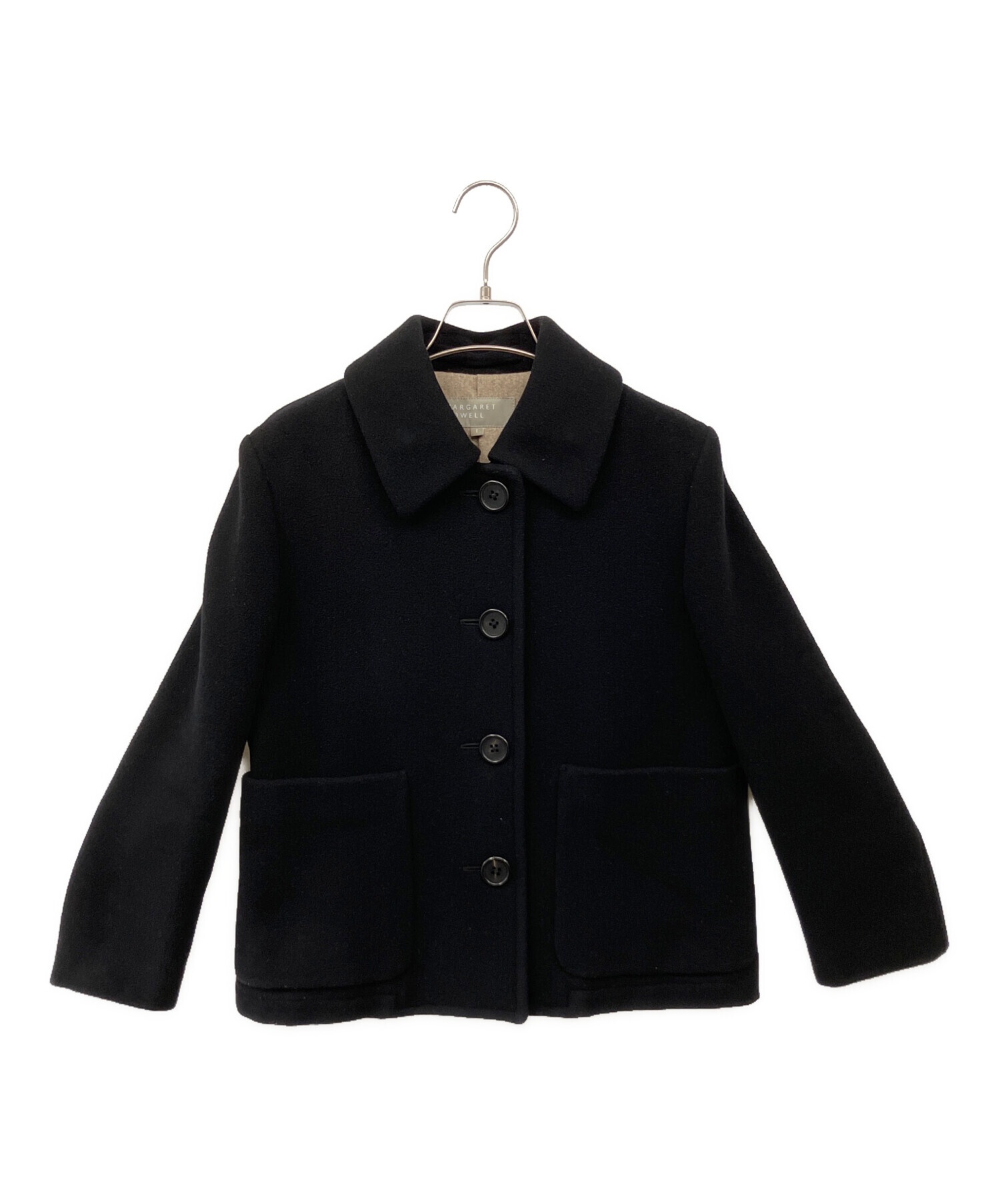 未使用品　定価60500円マーガレットハウエル ウール ジャケット Ⅲブラック 中古・古着通販】MARGARET HOWELL (マーガレットハウエル) ウール
