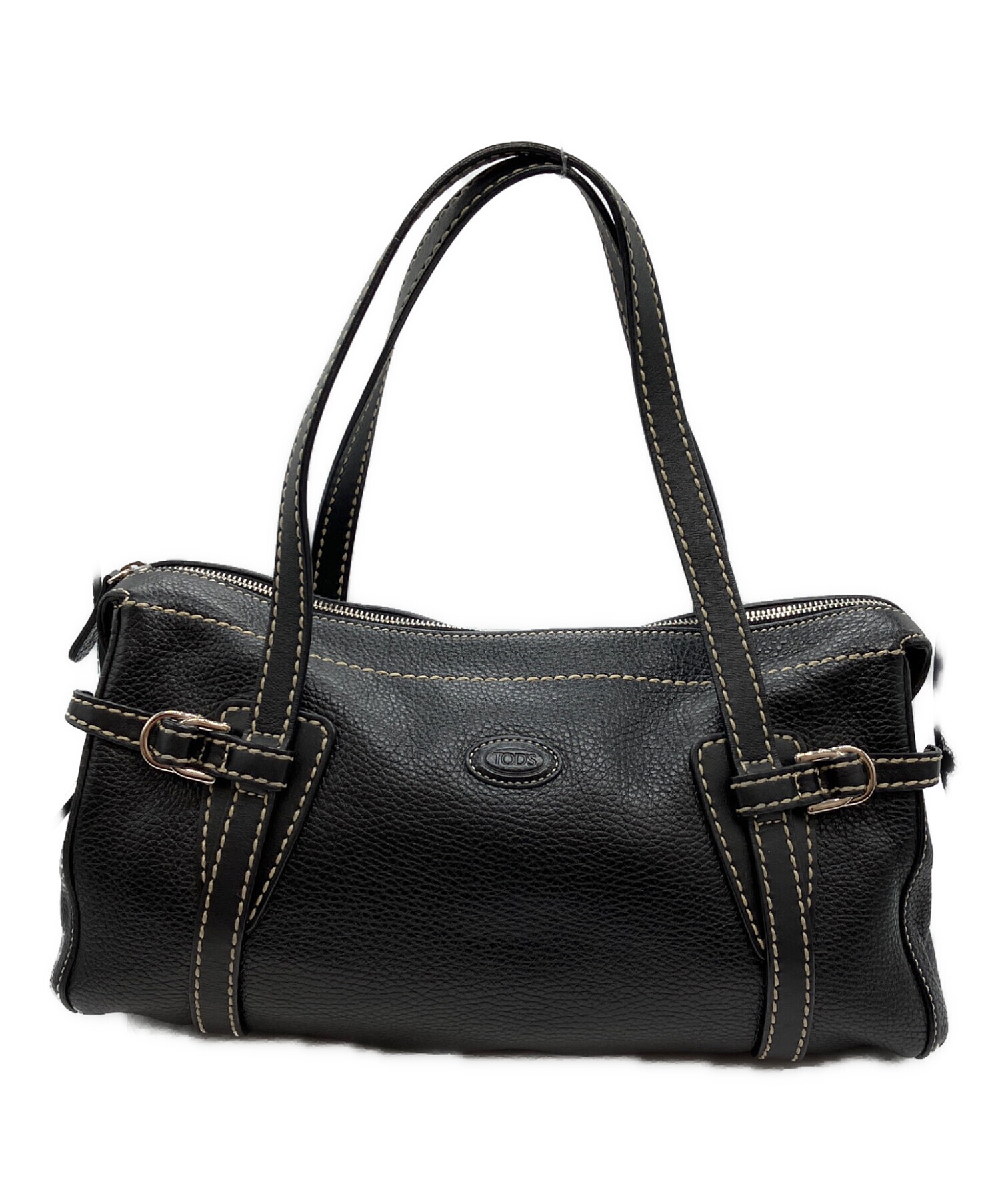 トッズTOD'SスクリプトバッグSCRIPT BAGインプロンテ中古 中古・古着通販】TOD'S (トッズ) ハンドバッグ ブラック｜ブランド