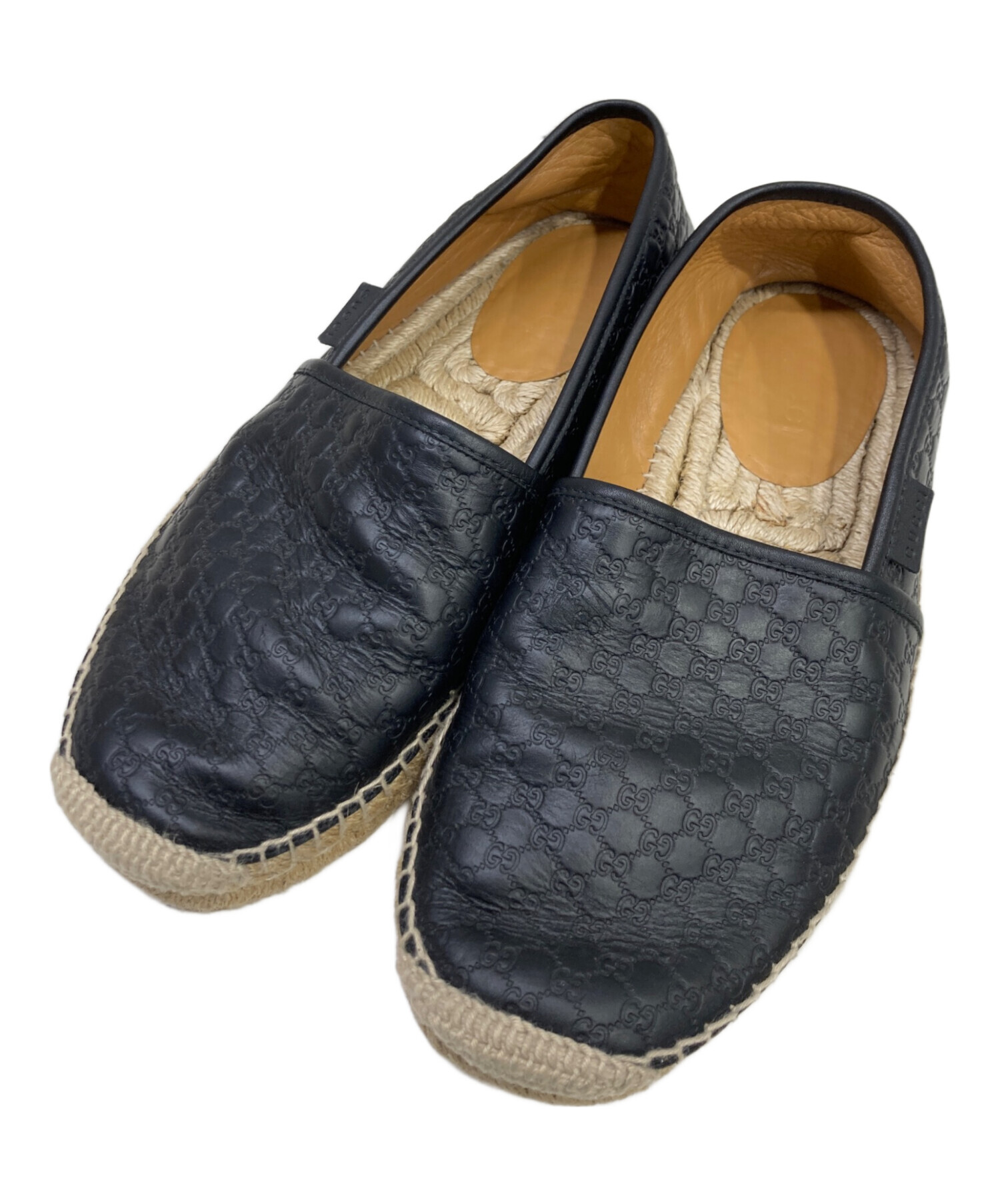 中古・古着通販】GUCCI (グッチ) レザースリッポン ブラック サイズ:8