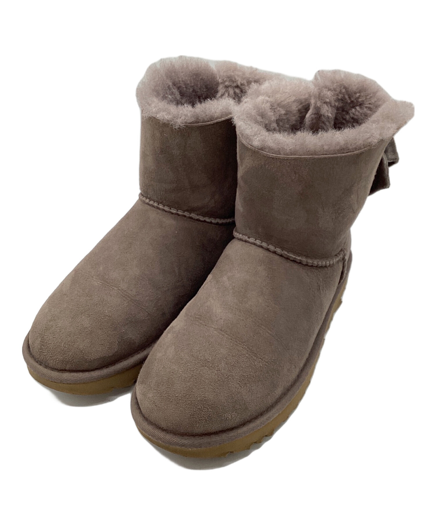 専用入手困難 未使用級 UGG ベイリーボウ風 ムートンブーツ パープル 24c 中古・古着通販】UGG (アグ) ミニベイリーボウIIムートンブーツ