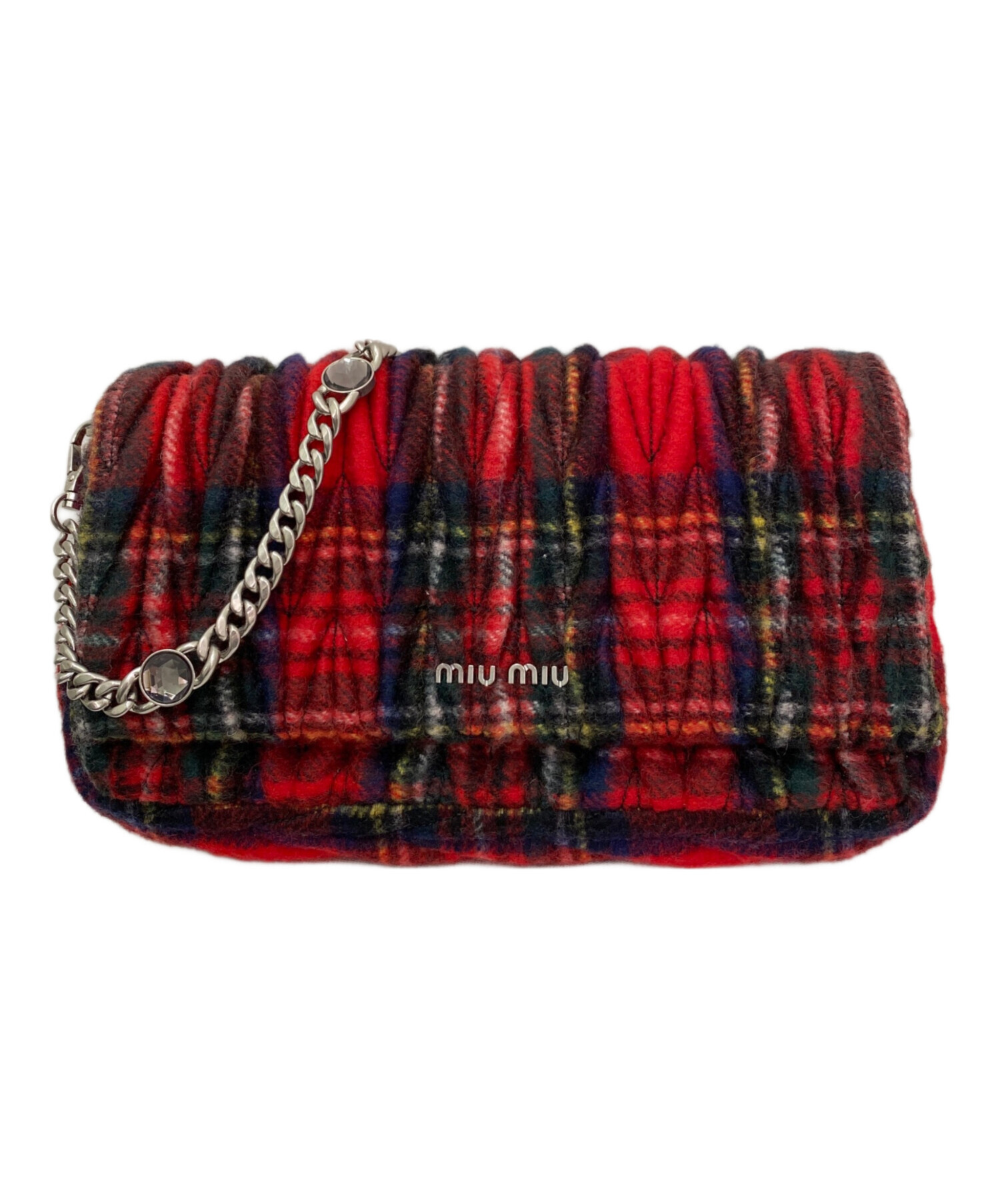 miumiu チェーンショルダーバッグ　赤　中古 中古・古着通販】MIU MIU (ミュウミュウ) チェーンショルダーバッグ