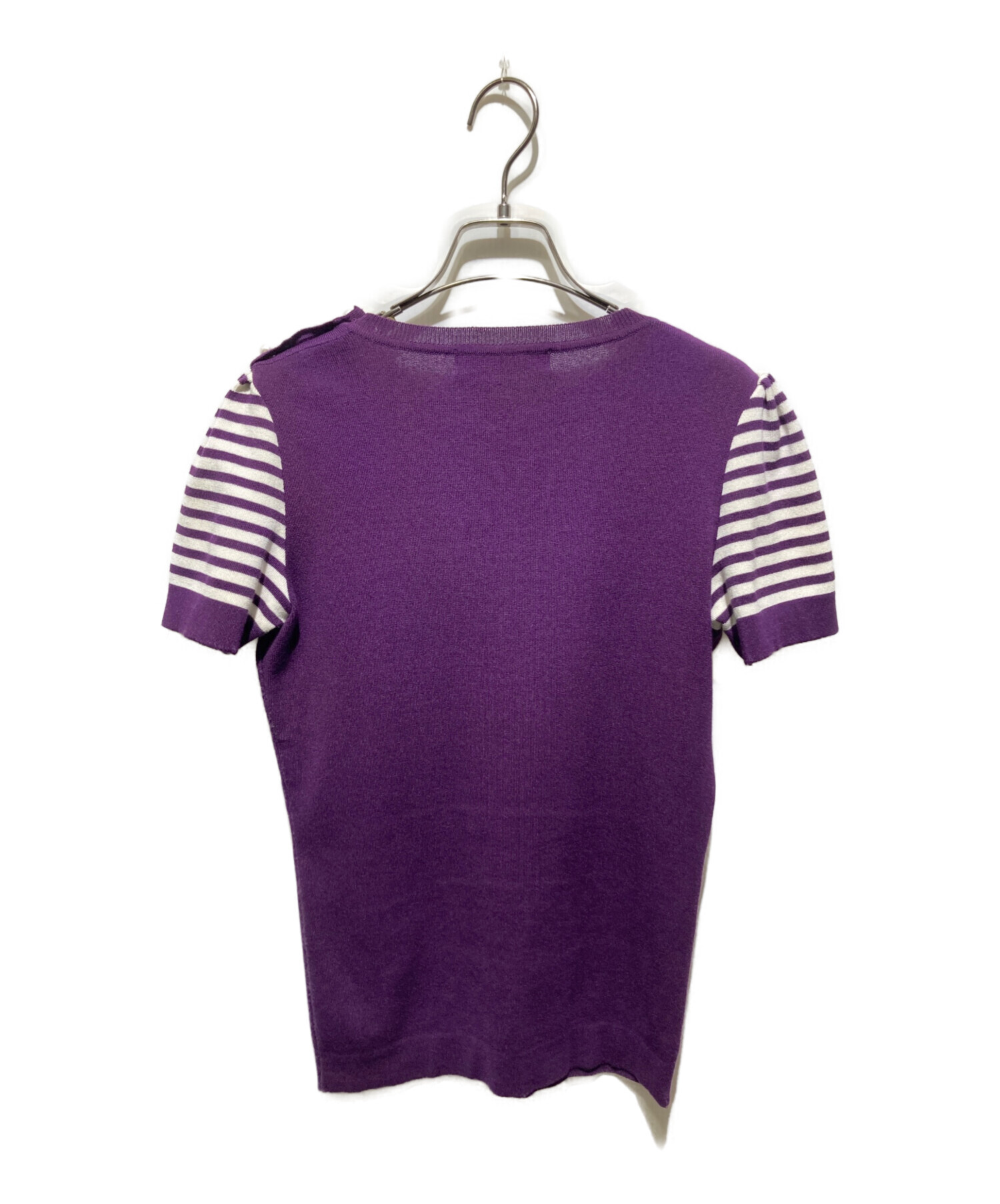 BORDERS at BALCONY 半袖サマーニット パール付き 38 中古・古着通販】BORDERS AT BALCONY (ボーダーズアットバルコニー