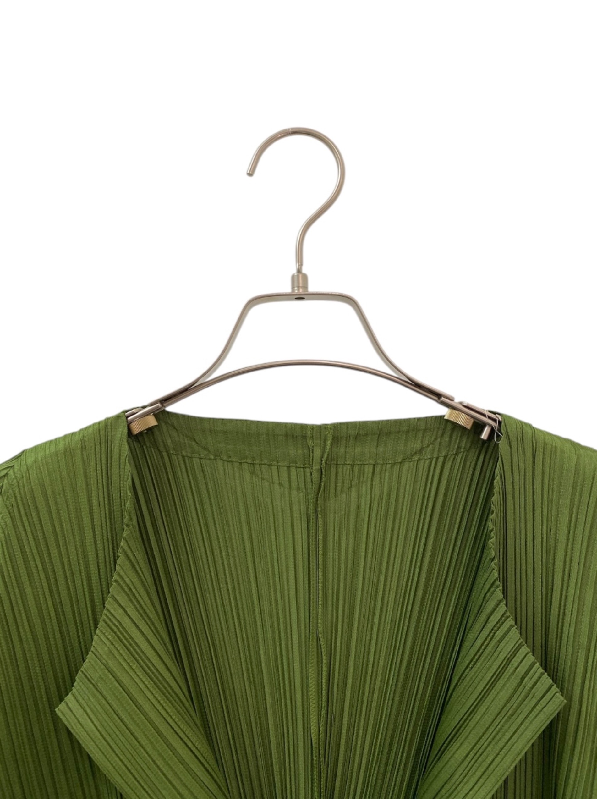 PLEATS PLEASE プリーツプリーズ チュールカーディガン サイズ:4 レイヤード　お花 PP51-J0544   グリーン レディース / 240001181671 中古・古着通販】PLEATS PLEASE (プリーツプリーズ) プリーツ