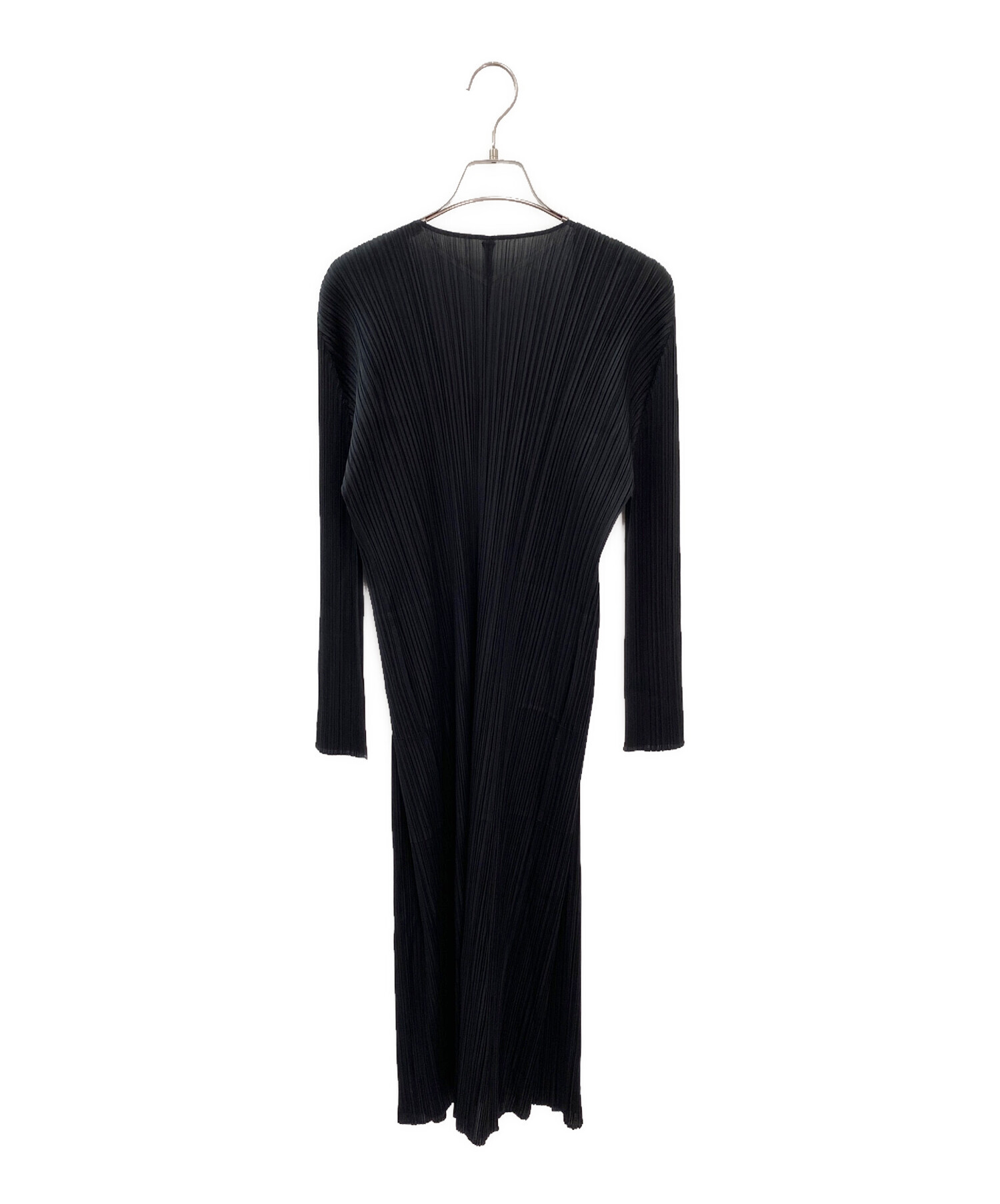 PLEATS PLEASE プリーツロングカーディン　ブラックサイズ3 中古・古着通販】PLEATS PLEASE (プリーツプリーズ) プリーツロング