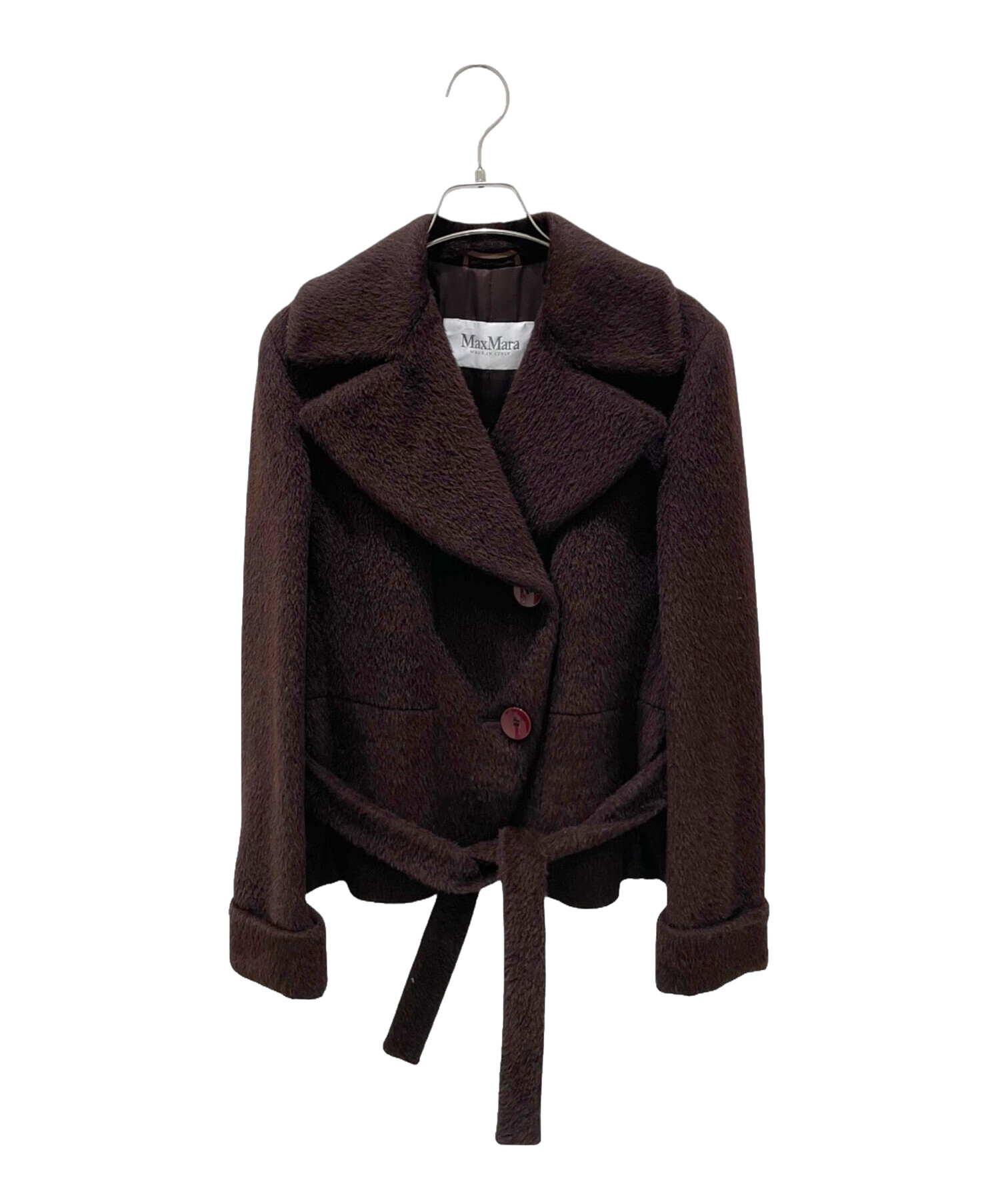 SALE！美品MaxMara アルパカシャギーコートフード ショールカラー 中古・古着通販】MaxMara (マックスマーラ) アルパカシャギーショート