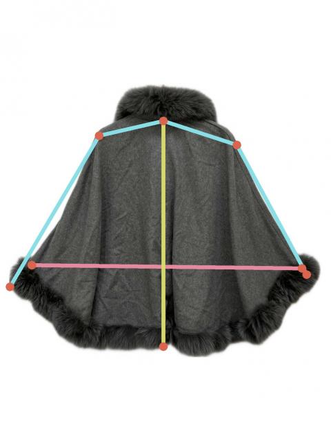 中古・古着通販】SAGA FURS (サガファーズ) ファー付ポンチョ グレー