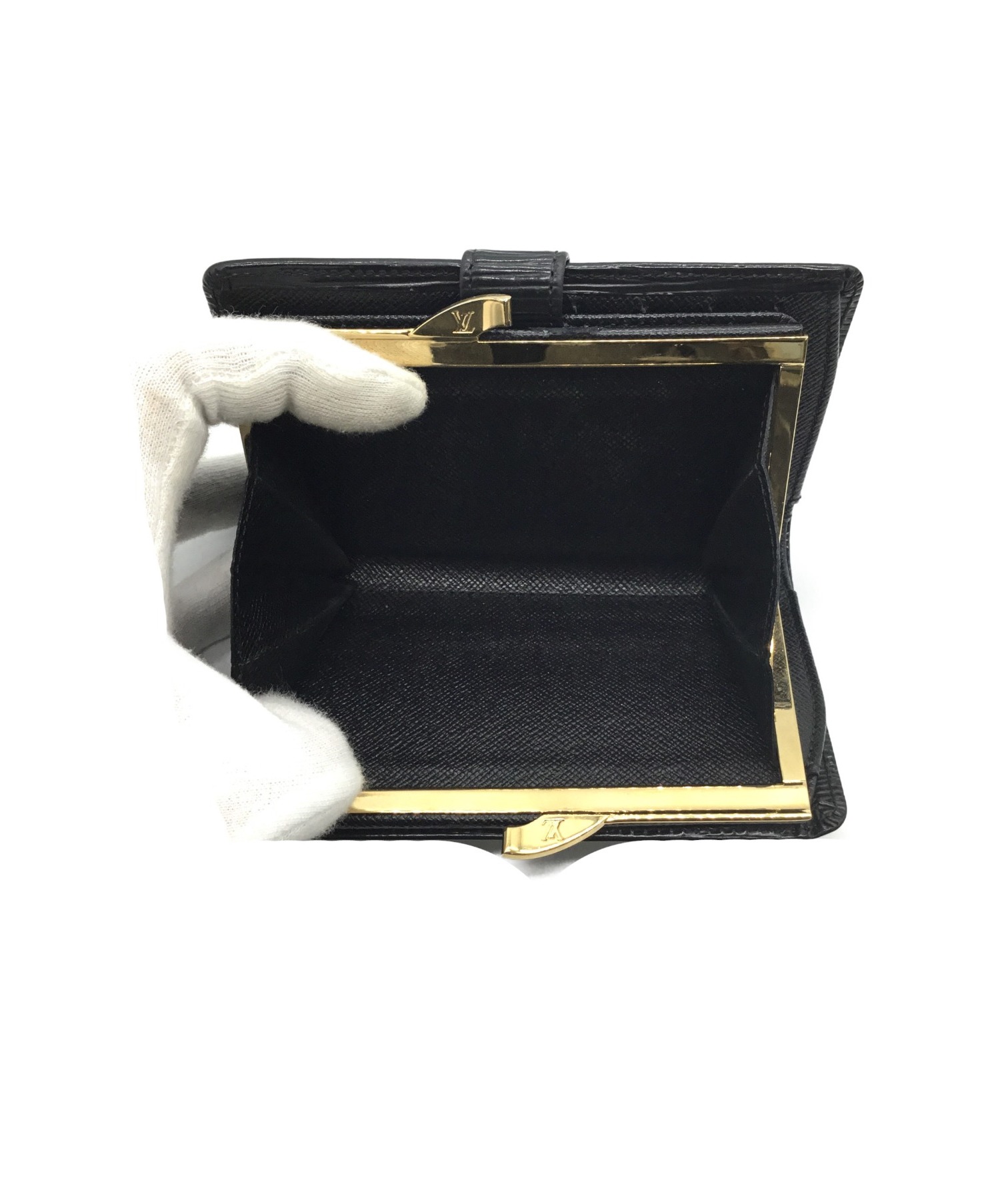 Louis Vuitton ルイヴィトン エピ がま口 二つ折財布 ブラック 中古・古着通販】LOUIS VUITTON (ルイ ヴィトン) 2つ折りがま口財布