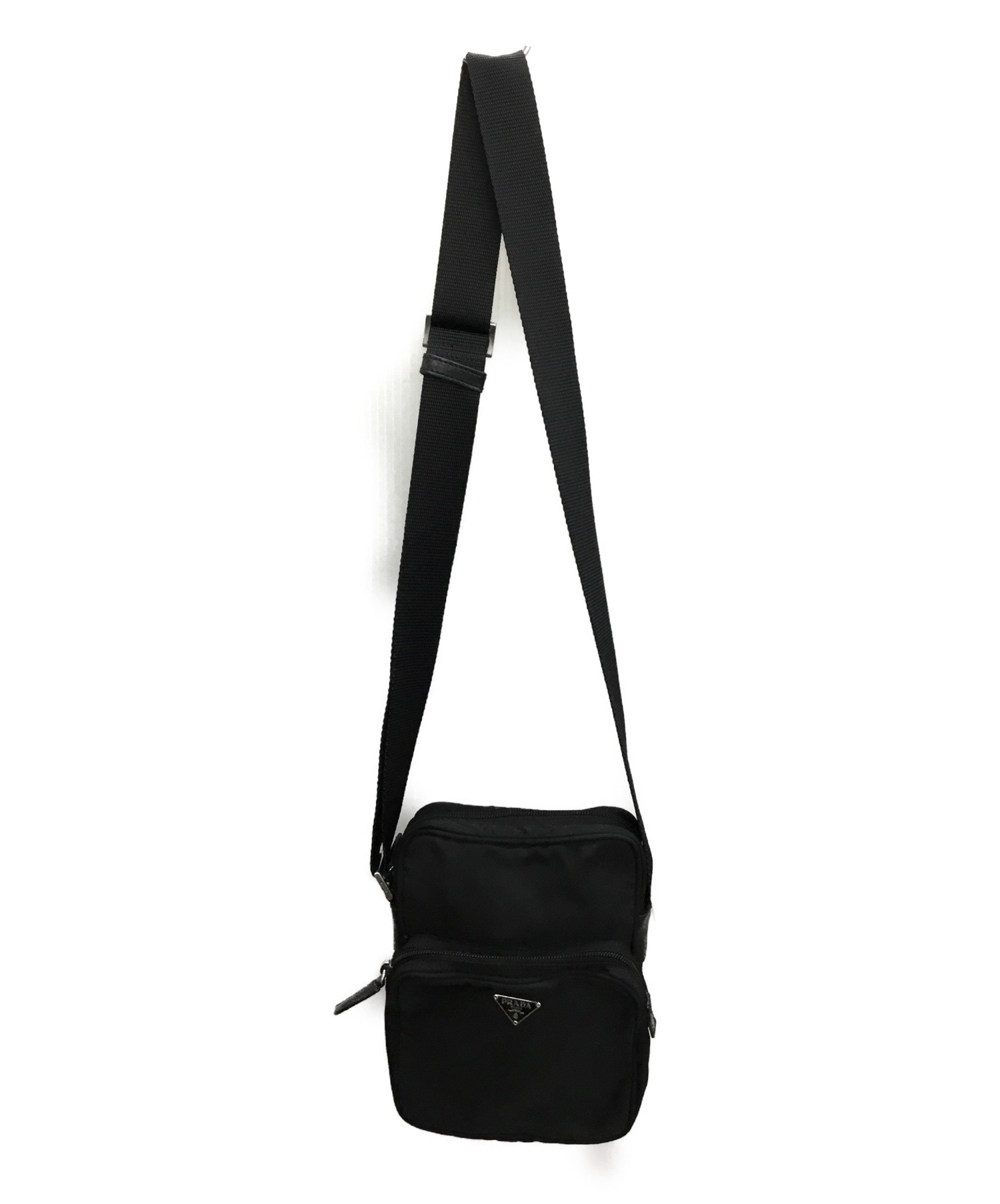 中古・古着通販】PRADA (プラダ) ナイロンショルダーバッグ ブラック